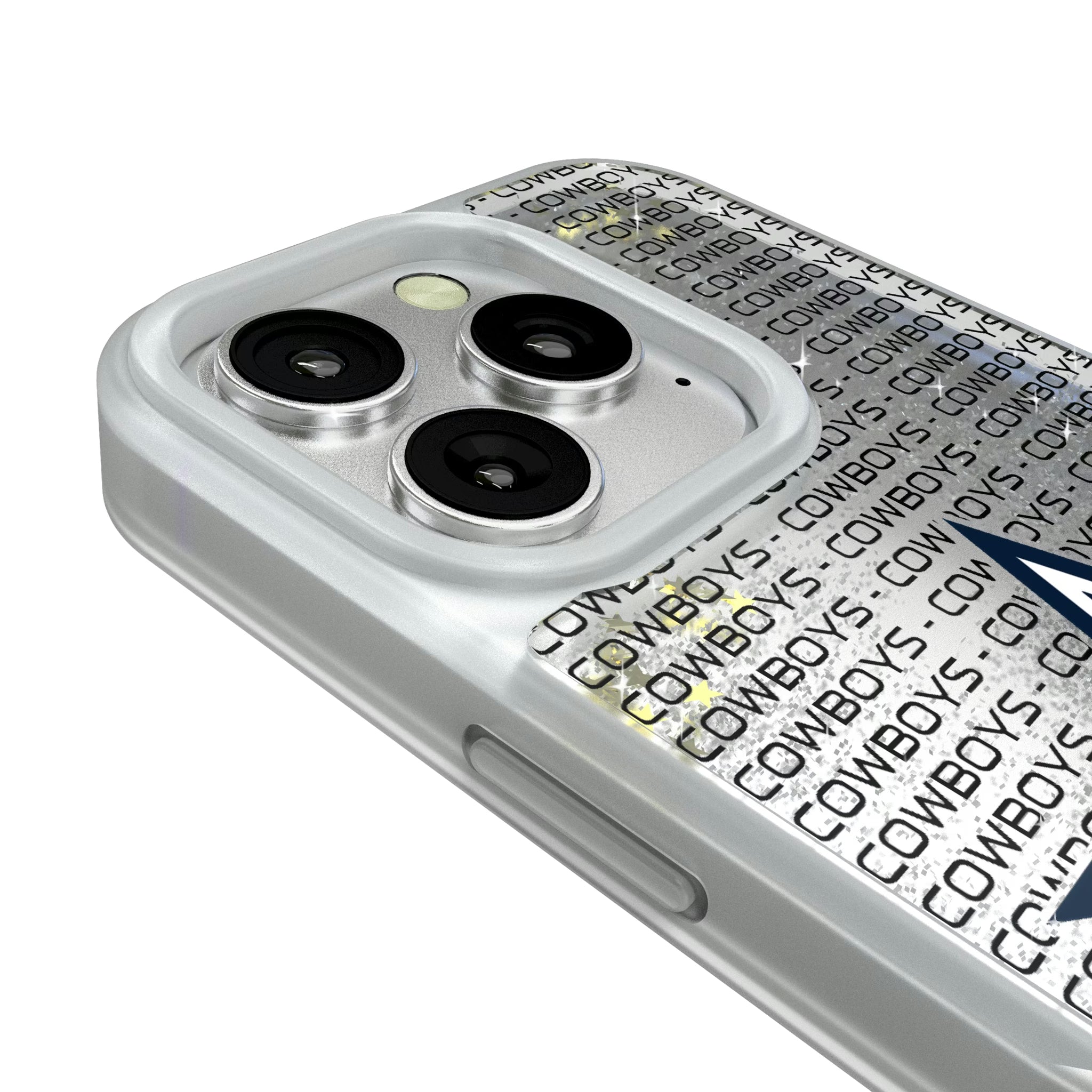 Dallas Cowboys Text Backdrop iPhone Glitter Phone Case for Apple iPhone - Detail#Device_iPhone 16 Pro