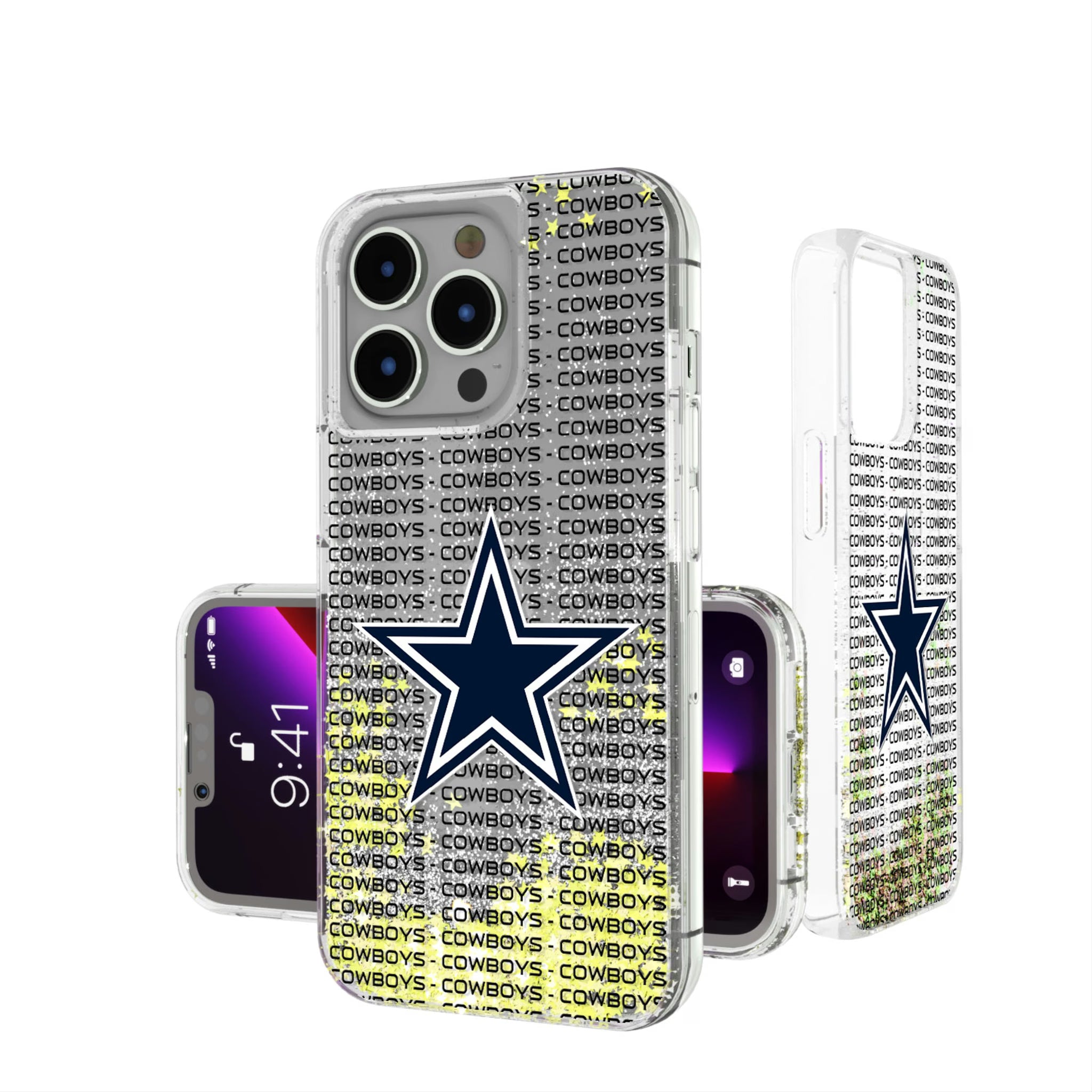 Dallas Cowboys Text Backdrop iPhone Glitter Phone Case for Apple iPhone
