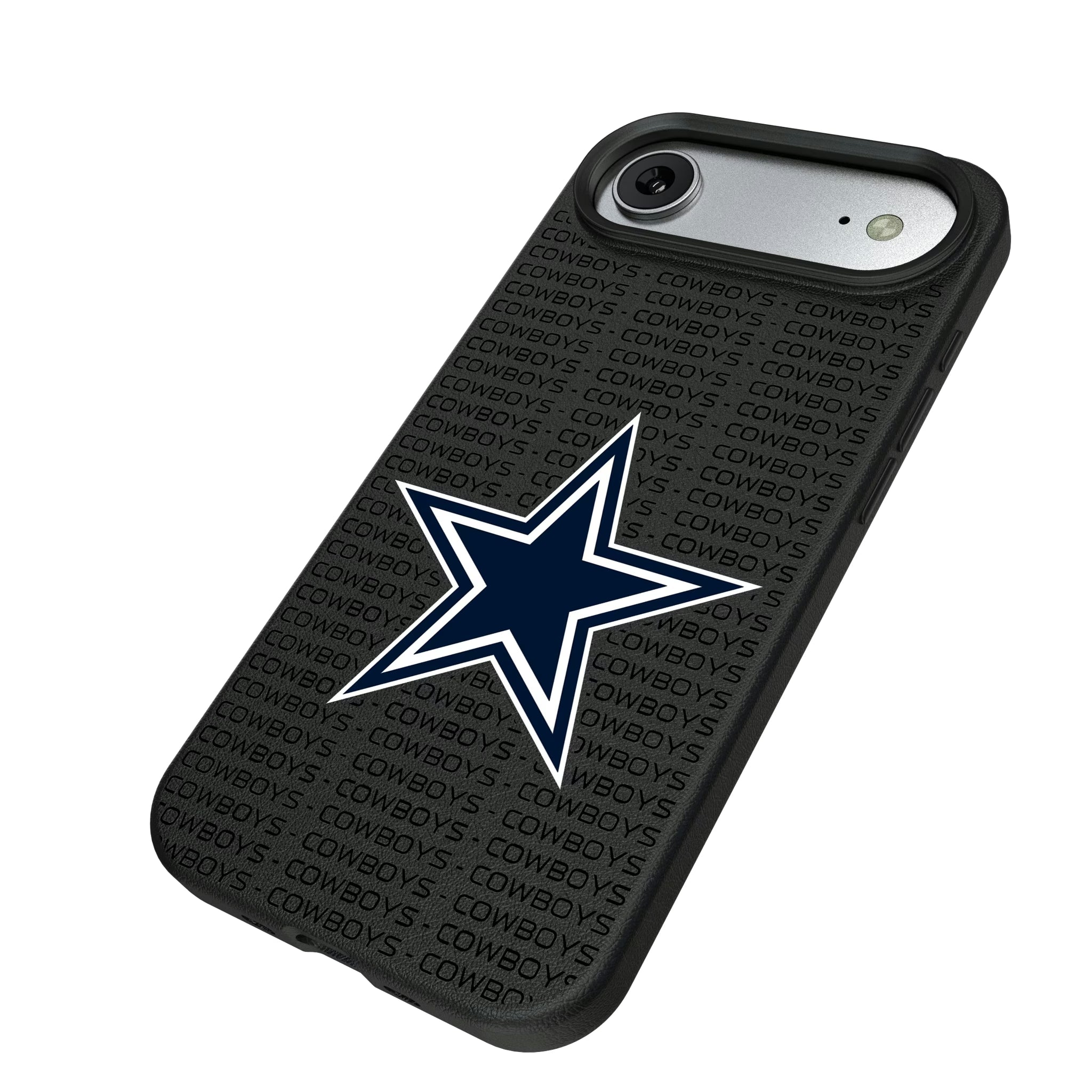 Dallas Cowboys Text Backdrop iPhone MagSafe Compatible Phone Case for Apple iPhone - Isometric View#Device_iPhone Air