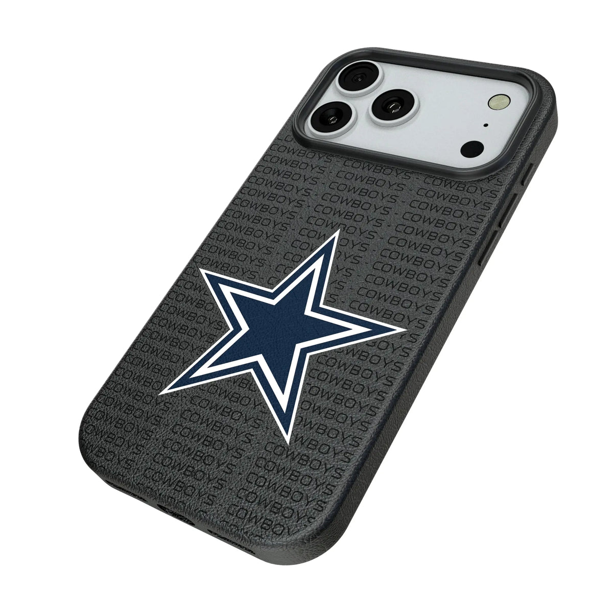Dallas Cowboys Text Backdrop iPhone MagSafe Compatible Phone Case for Apple iPhone - Isometric View#Device_iPhone 18 Pro Max
