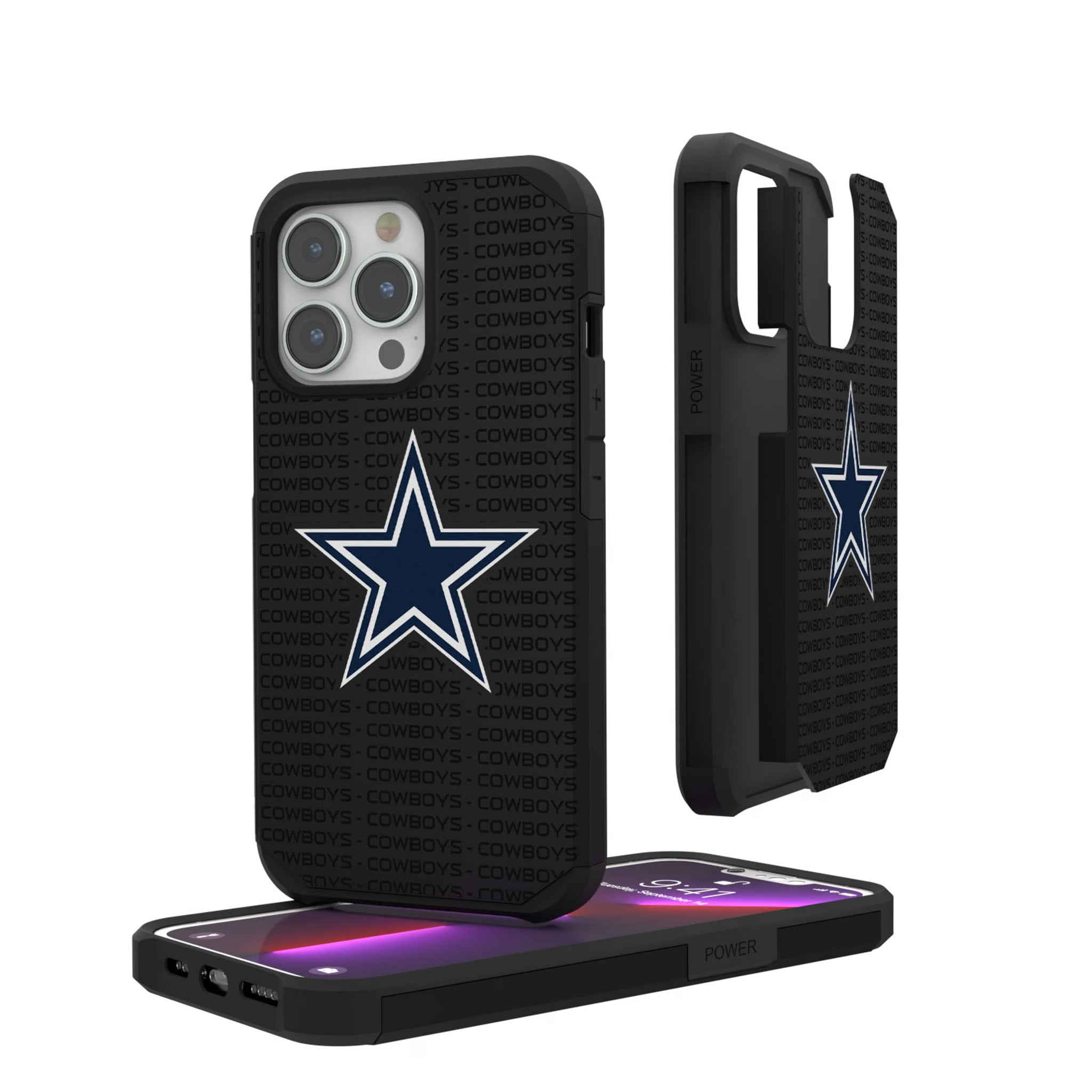 Dallas Cowboys Text Backdrop iPhone Rugged Phone Case for Apple iPhone