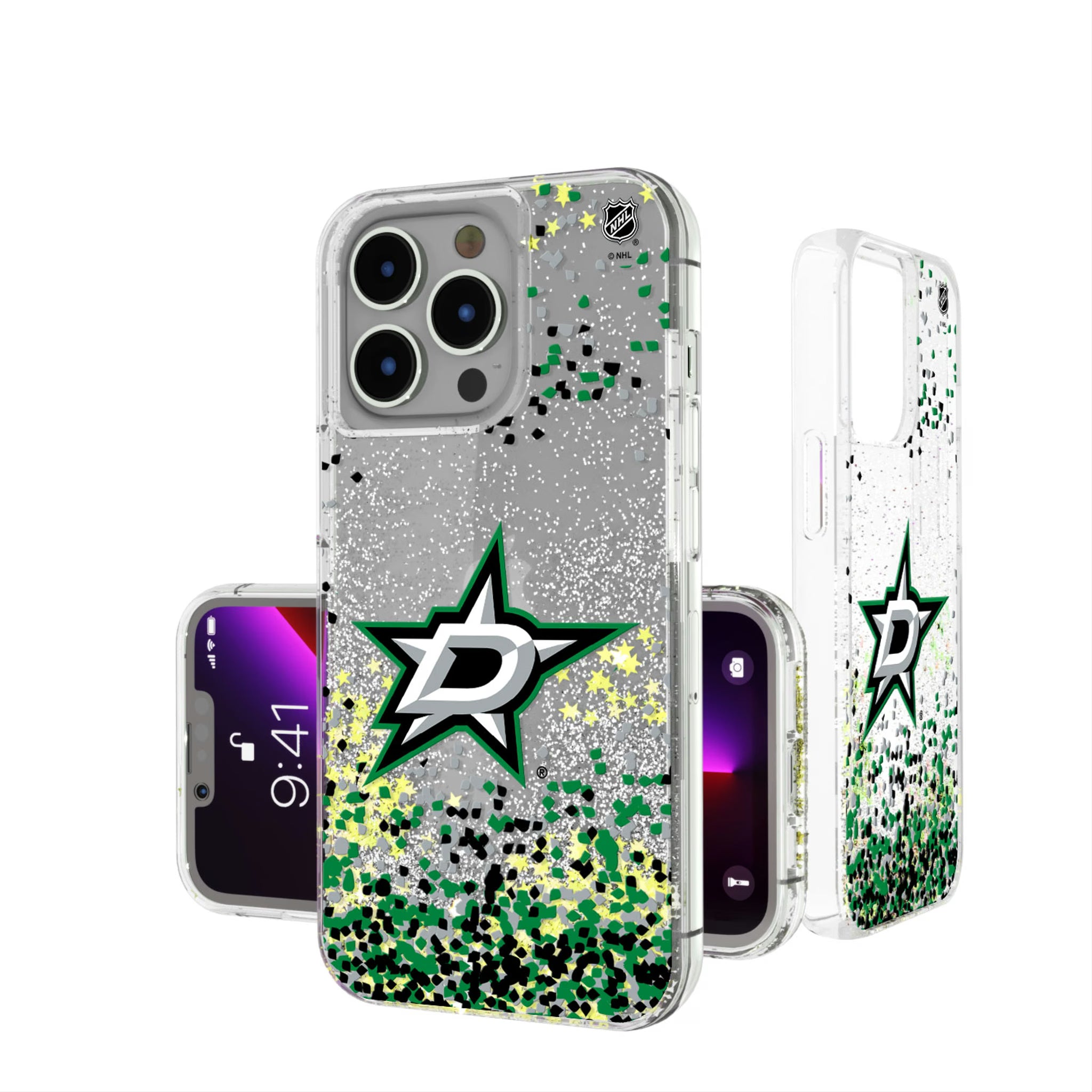 Dallas Stars Confetti iPhone Glitter Phone Case for Apple iPhone
