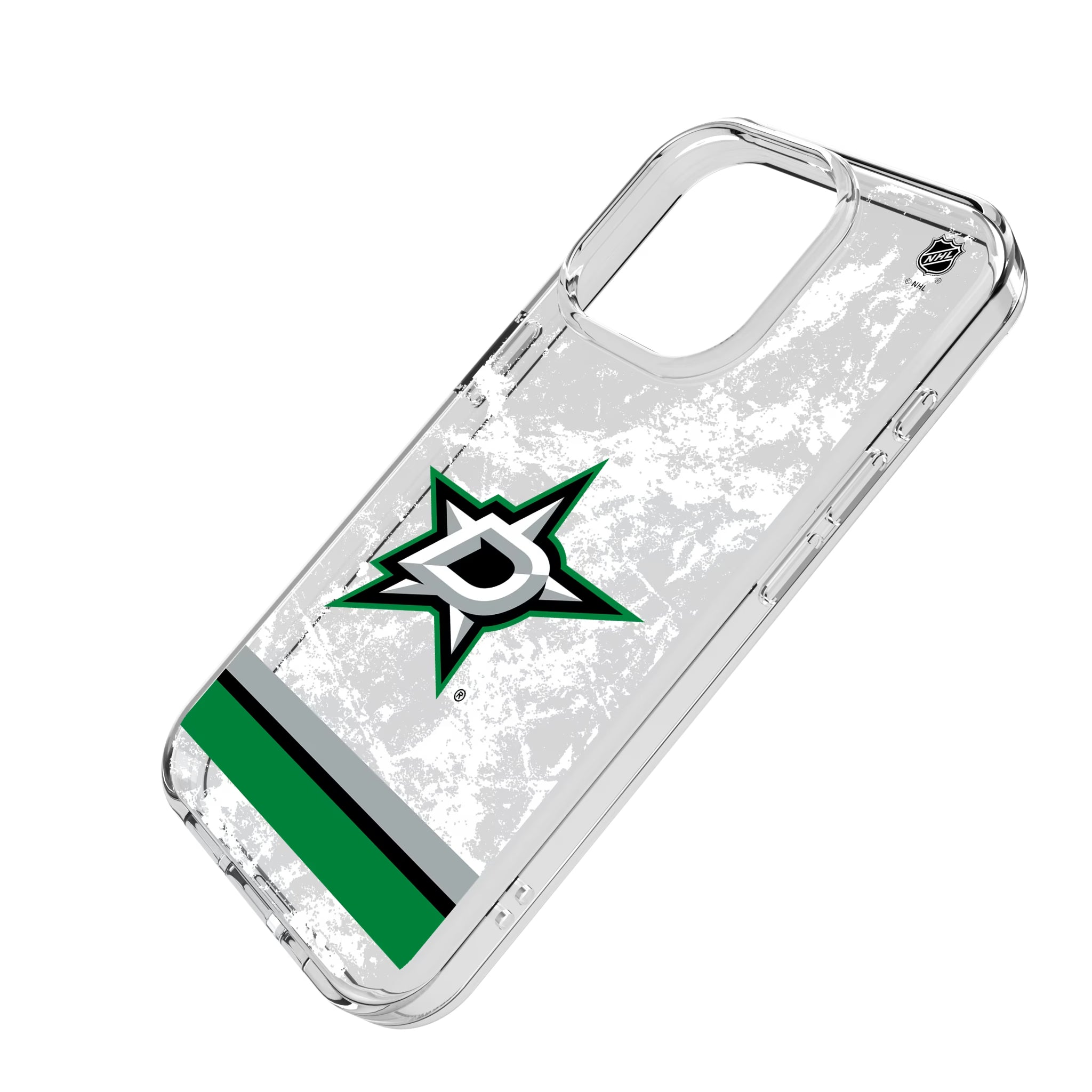 Dallas Stars Ice Stripe iPhone Clear Phone Case for Apple iPhone - Isometric View