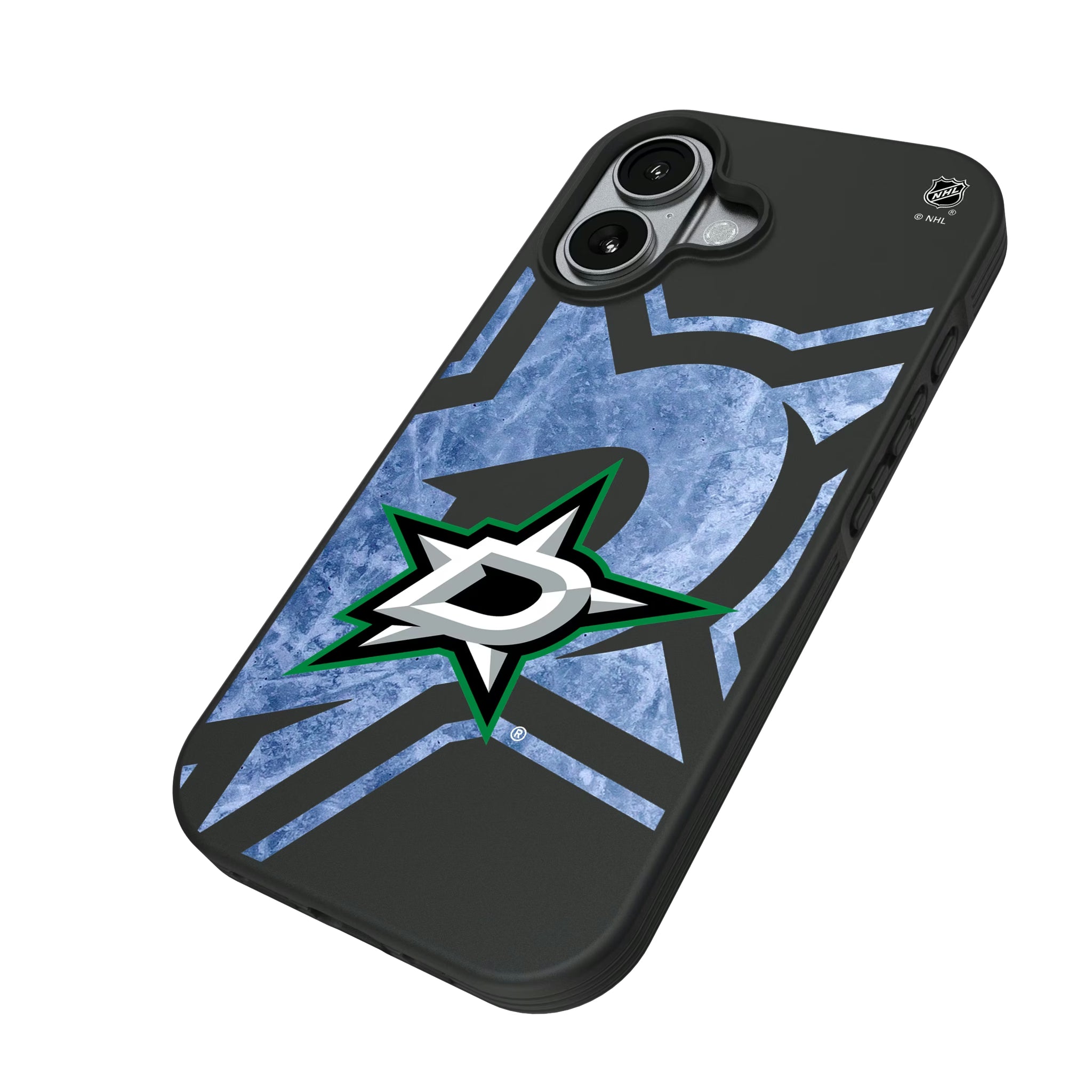 Dallas Stars Ice Tilt iPhone Bump Phone Case for Apple iPhone - Isometric View#Device_iPhone 17