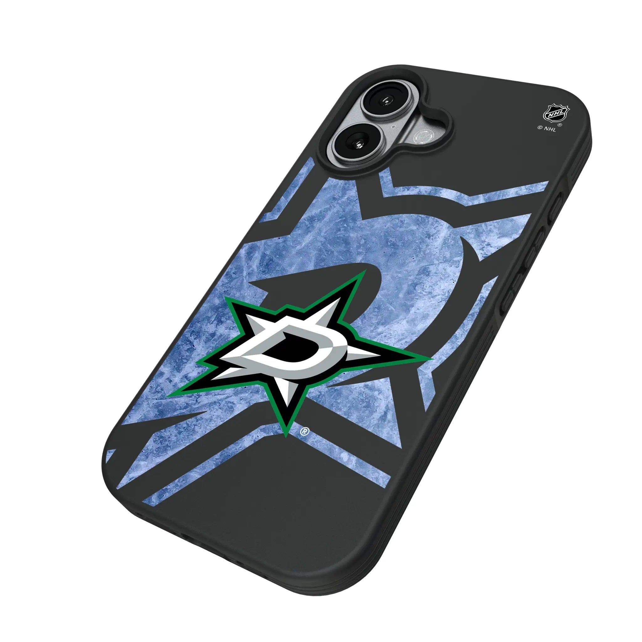 Dallas Stars Ice Tilt iPhone Bump Phone Case for Apple iPhone - Isometric View#Device_iPhone 17