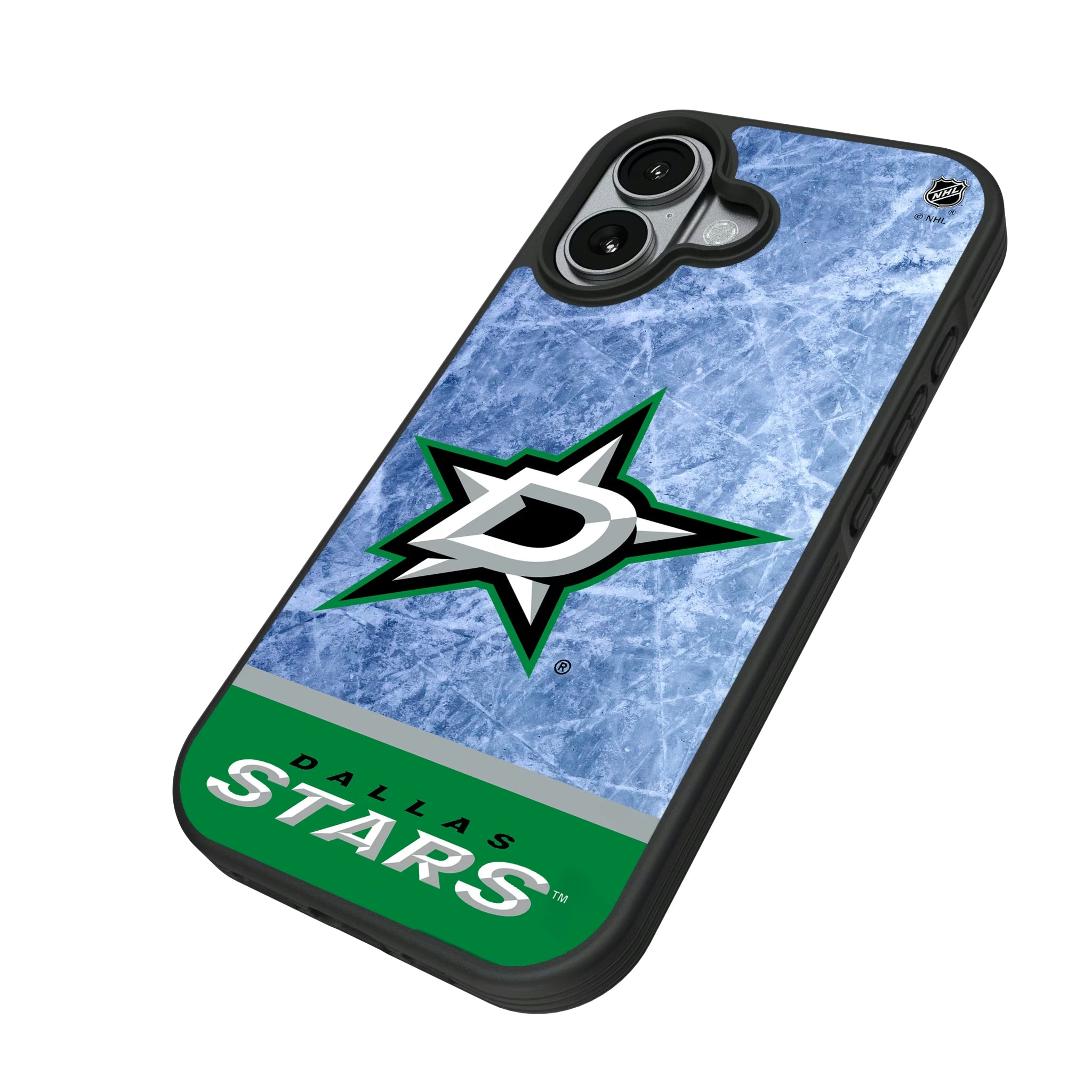 Dallas Stars Ice Wordmark iPhone Bump Phone Case for Apple iPhone - Isometric View#Device_iPhone 17