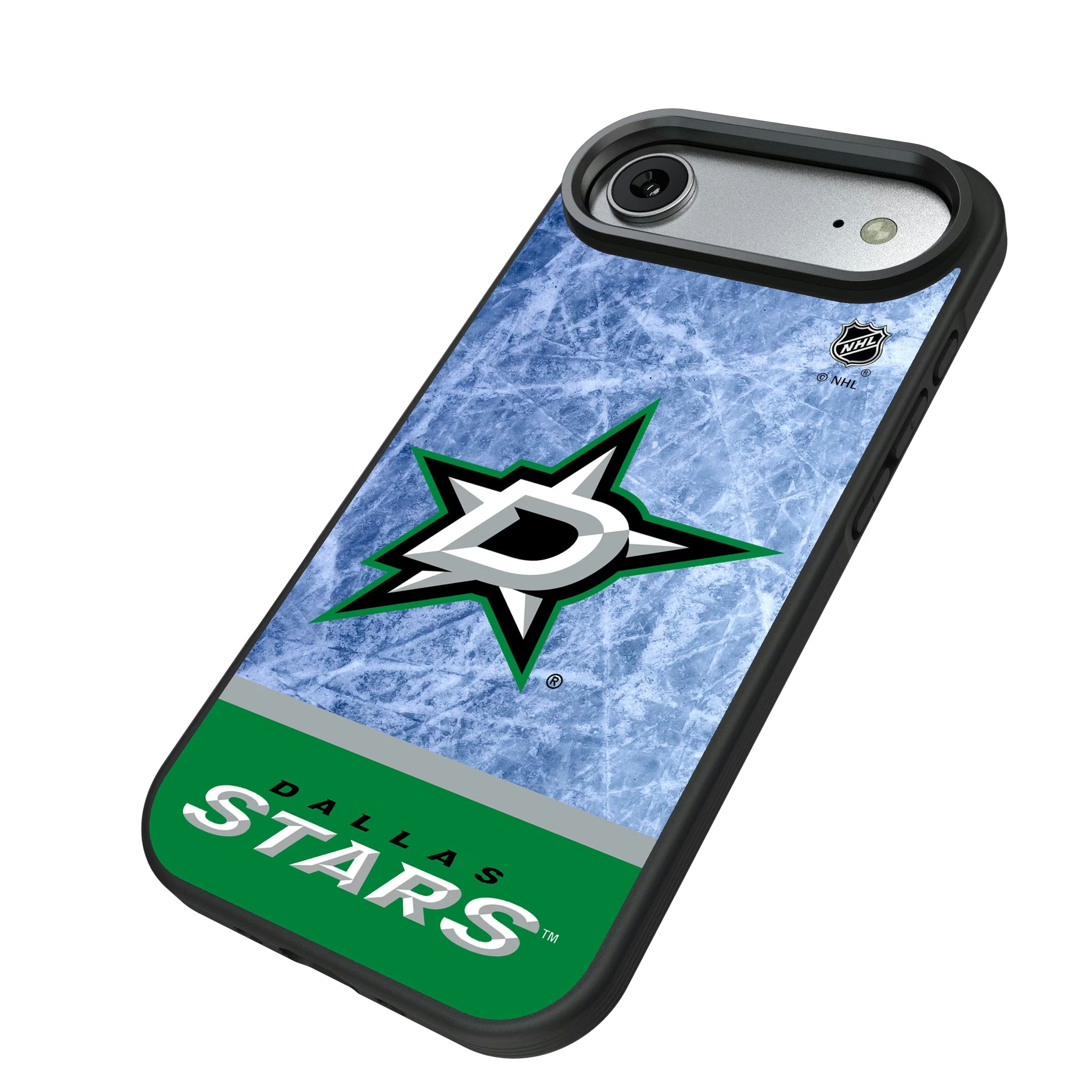 Dallas Stars Ice Wordmark iPhone Bump Phone Case for Apple iPhone - Isometric View#Device_iPhone Air