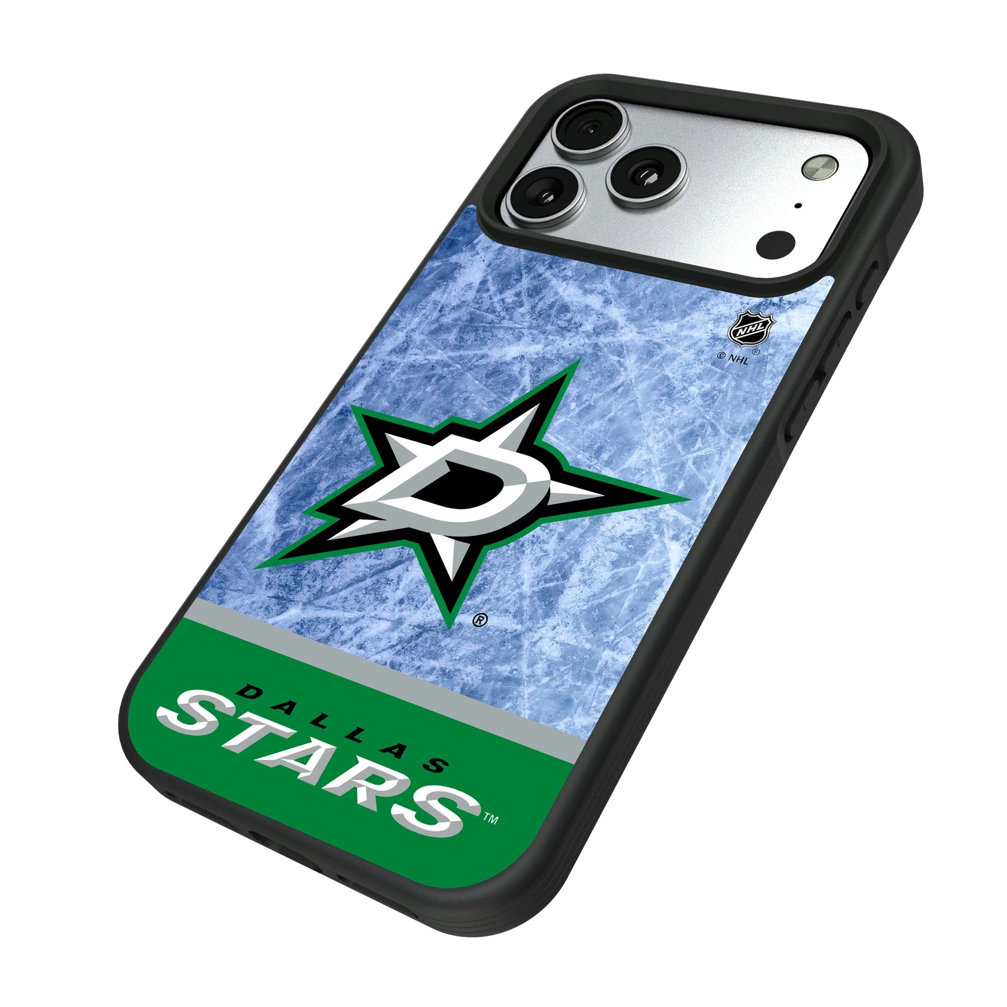 Dallas Stars Ice Wordmark iPhone Bump Phone Case for Apple iPhone - Isometric View#Device_iPhone 17 Pro Max