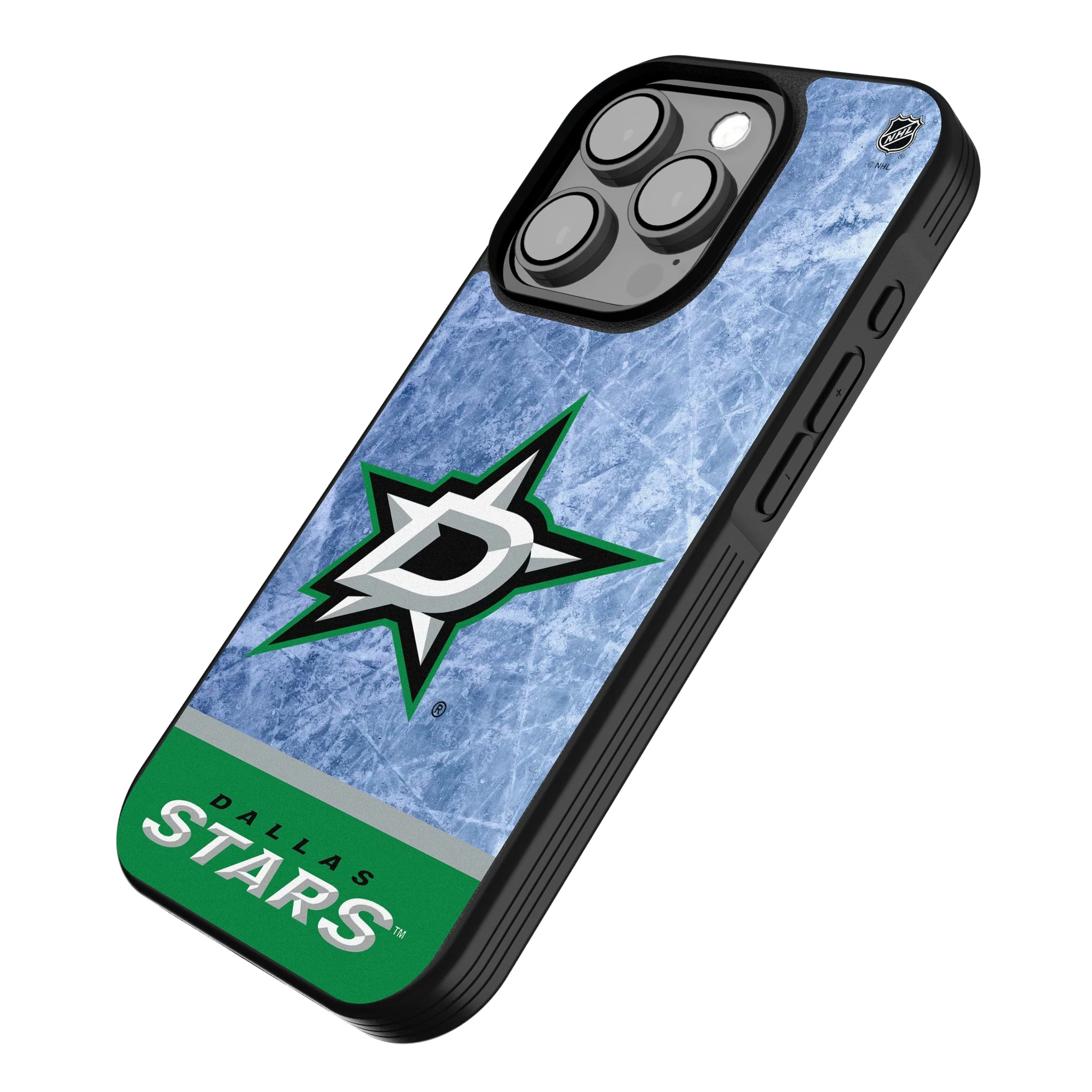 Dallas Stars Ice Wordmark iPhone Bump Phone Case for Apple iPhone - Isometric View
