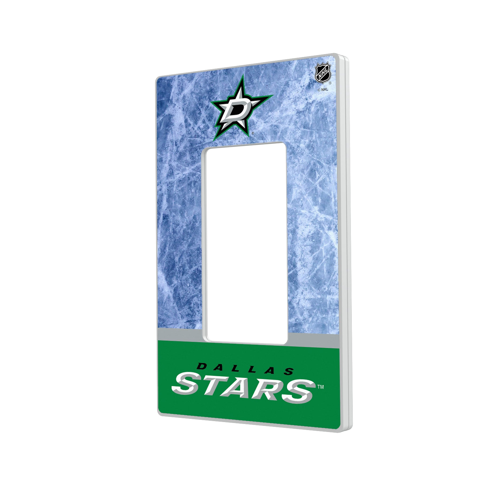 Dallas Stars Ice Wordmark Hidden-Screw Light Switch Plate#Style_Single Rocker