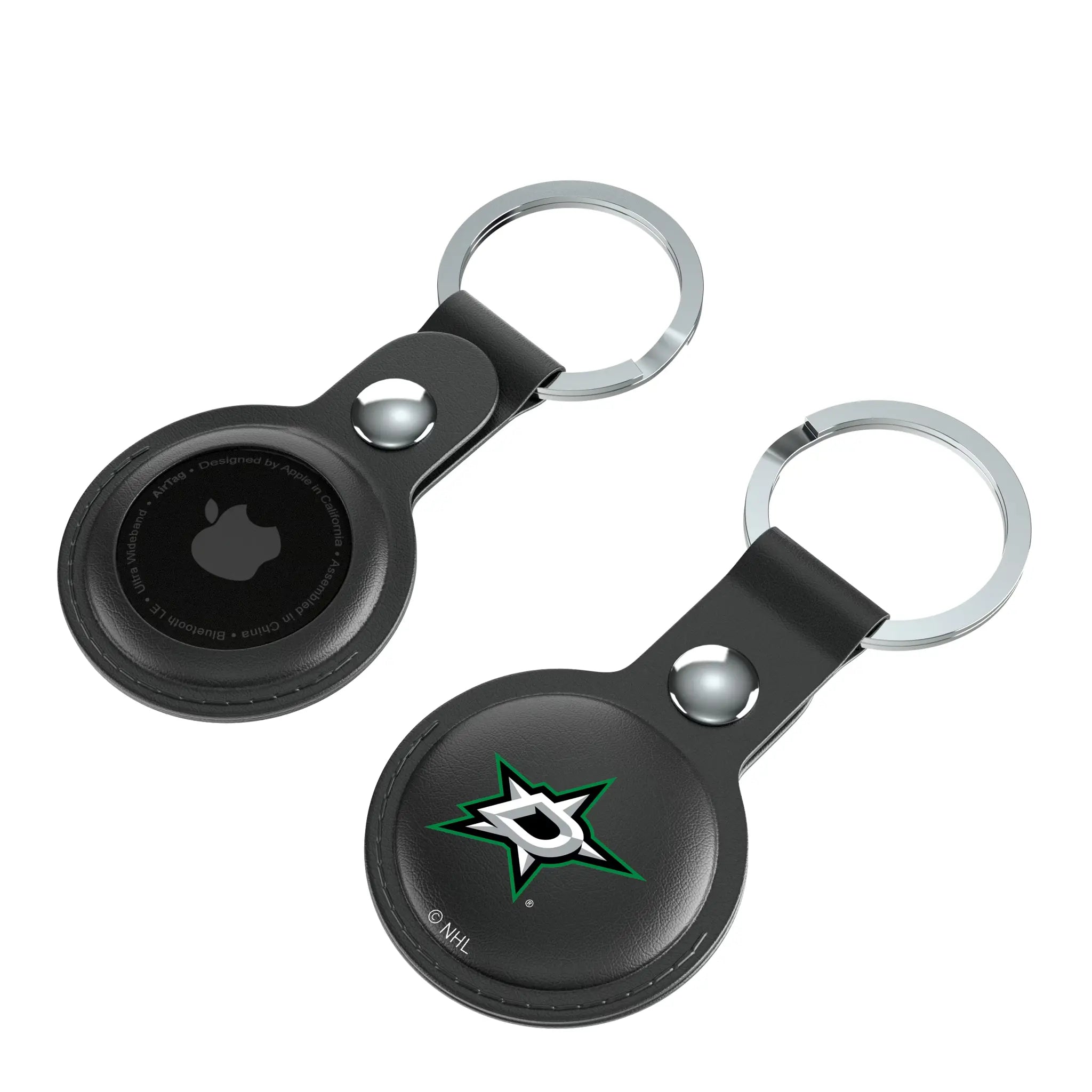 Dallas Stars Insignia AirTag Black Airtag Holder 2-Pack - Isometric View