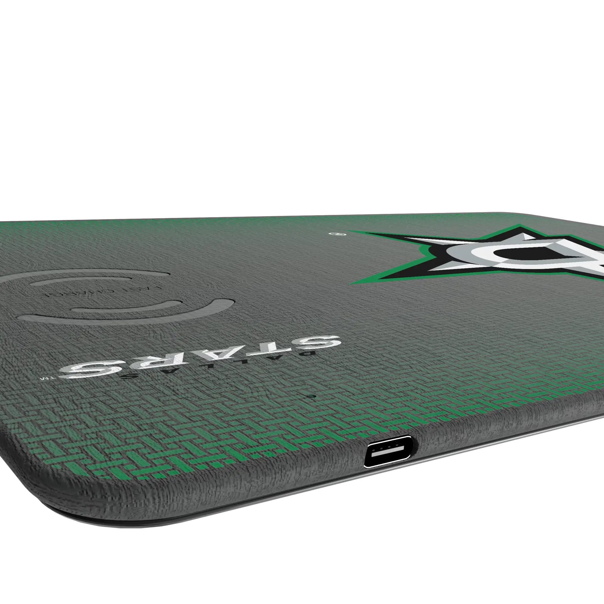 Dallas Stars Linen 15-Watt Wireless Charger and Mouse Pad