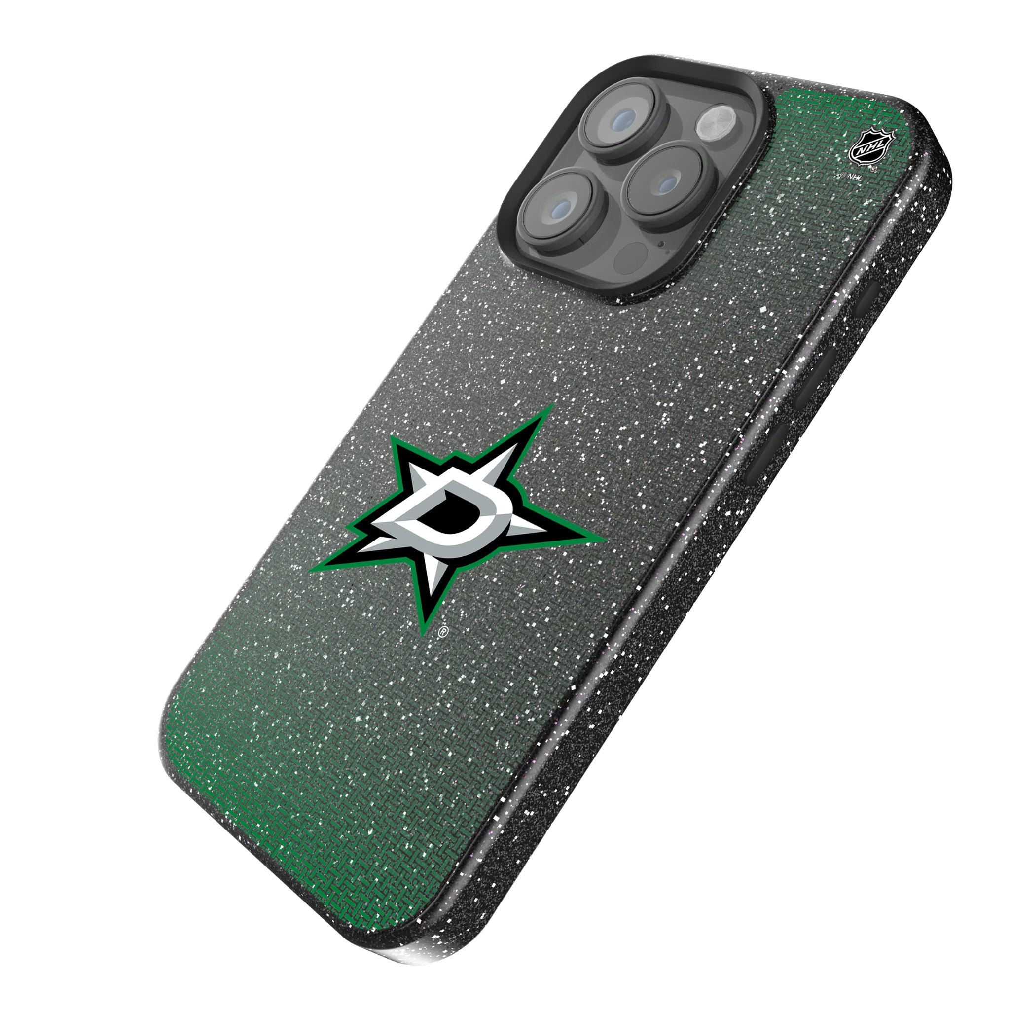 Dallas Stars Linen iPhone Bling Phone Case for Apple iPhone - Isometric View