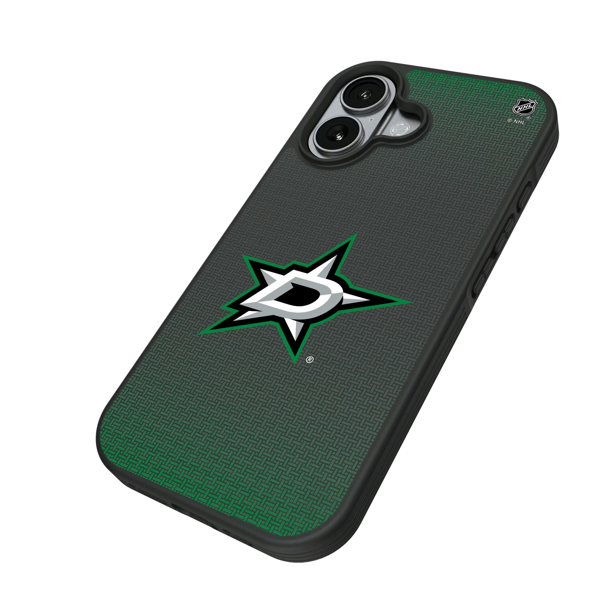Dallas Stars Linen iPhone Bump Phone Case for Apple iPhone - Isometric View#Device_iPhone 17