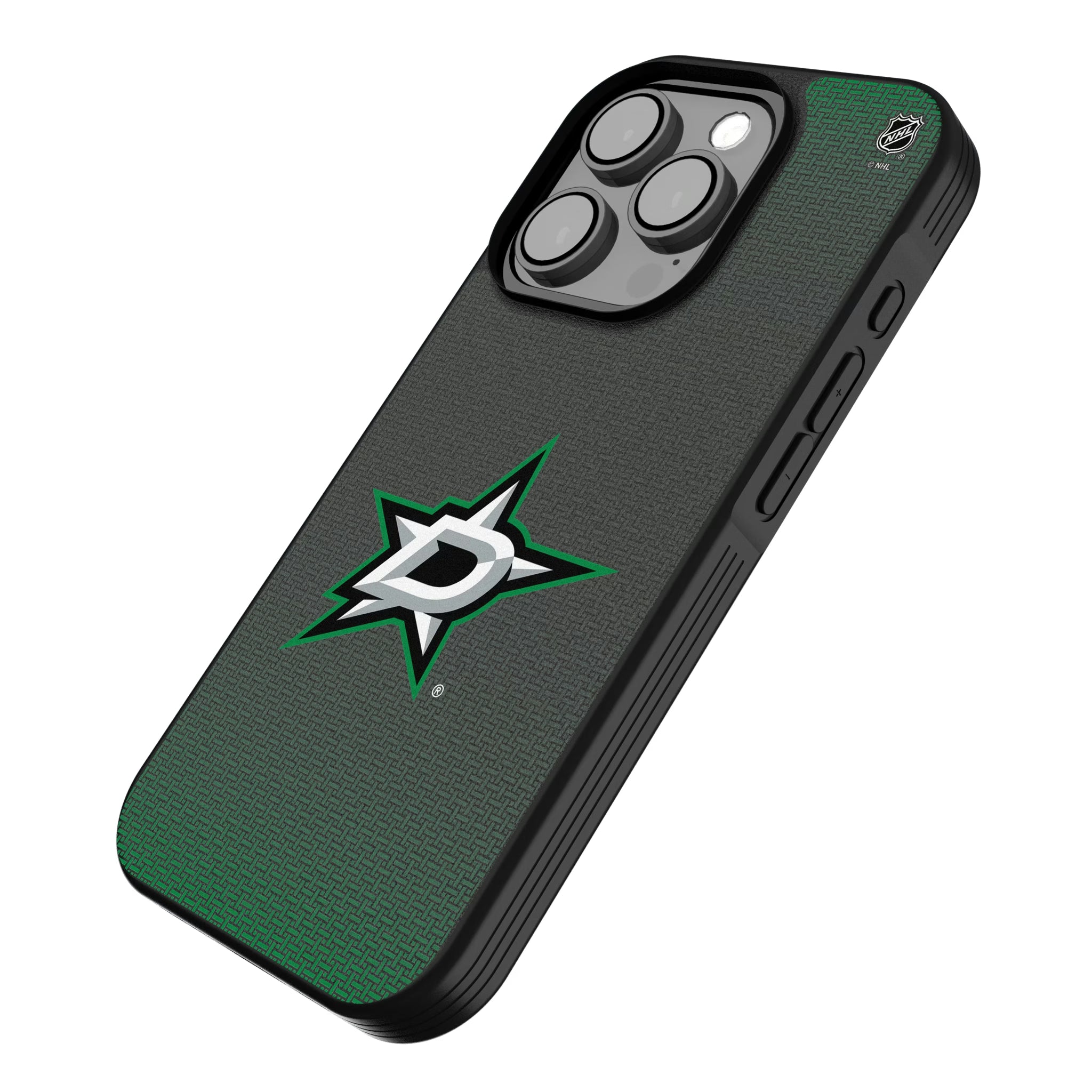 Dallas Stars Linen iPhone Bump Phone Case for Apple iPhone - Isometric View