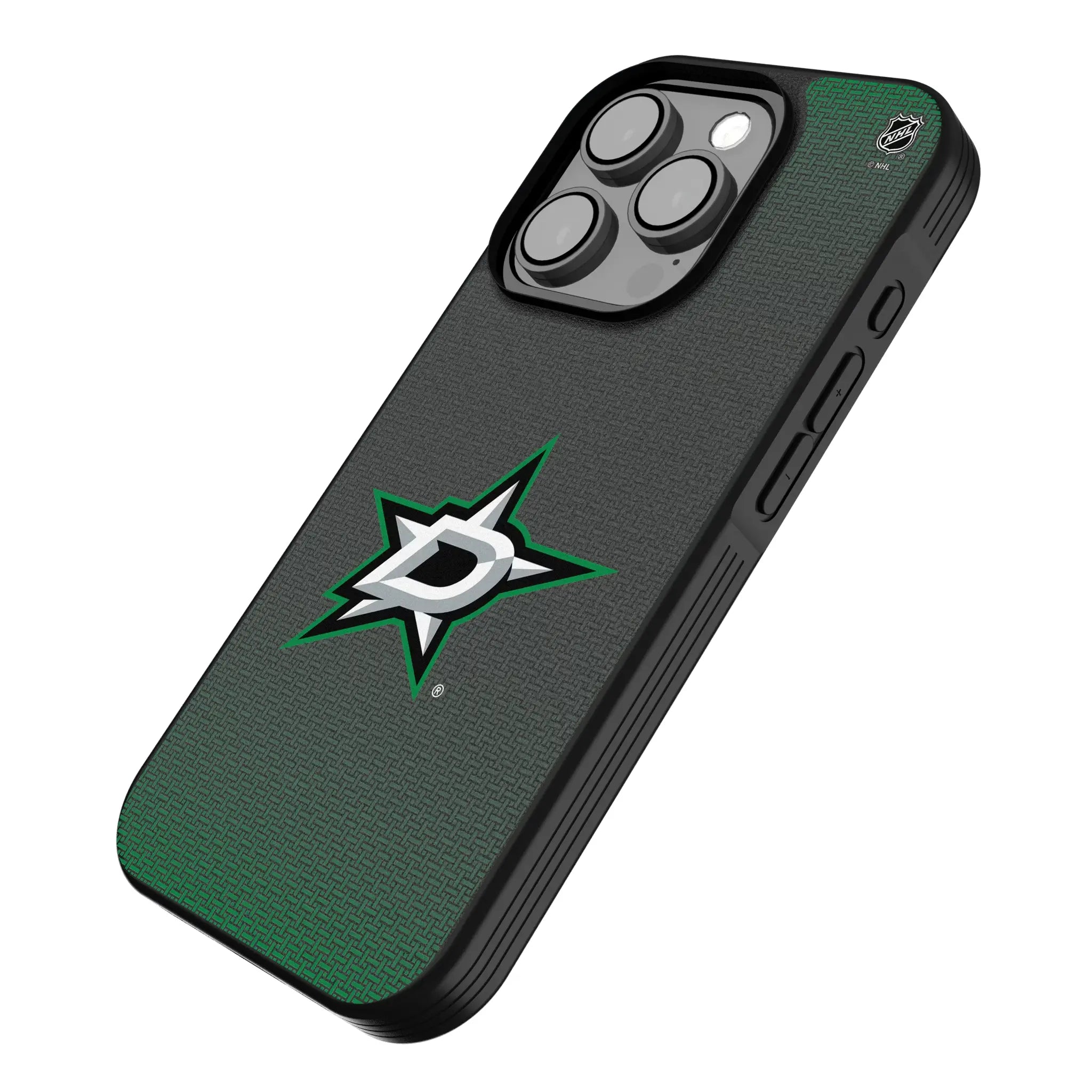 Dallas Stars Linen iPhone Bump Phone Case for Apple iPhone - Isometric View