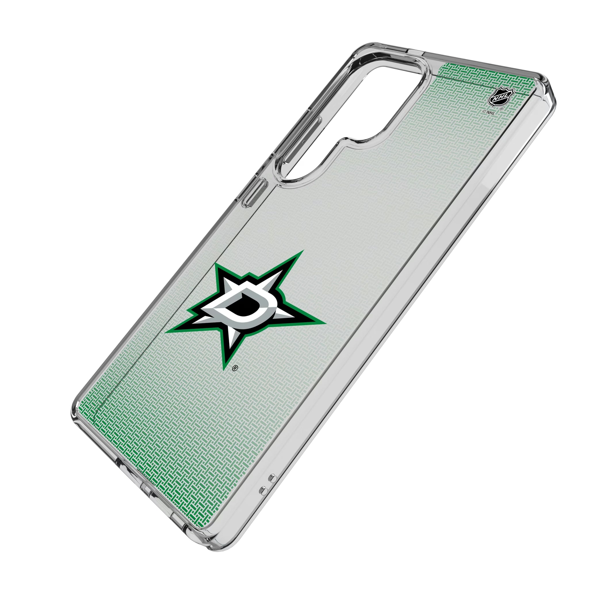 Dallas Stars Linen Galaxy Clear Phone Case for Samsung Galaxy - Isometric View