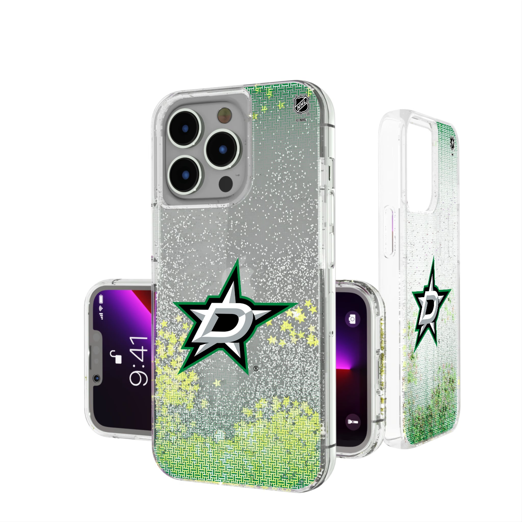 Dallas Stars Linen iPhone Glitter Phone Case for Apple iPhone