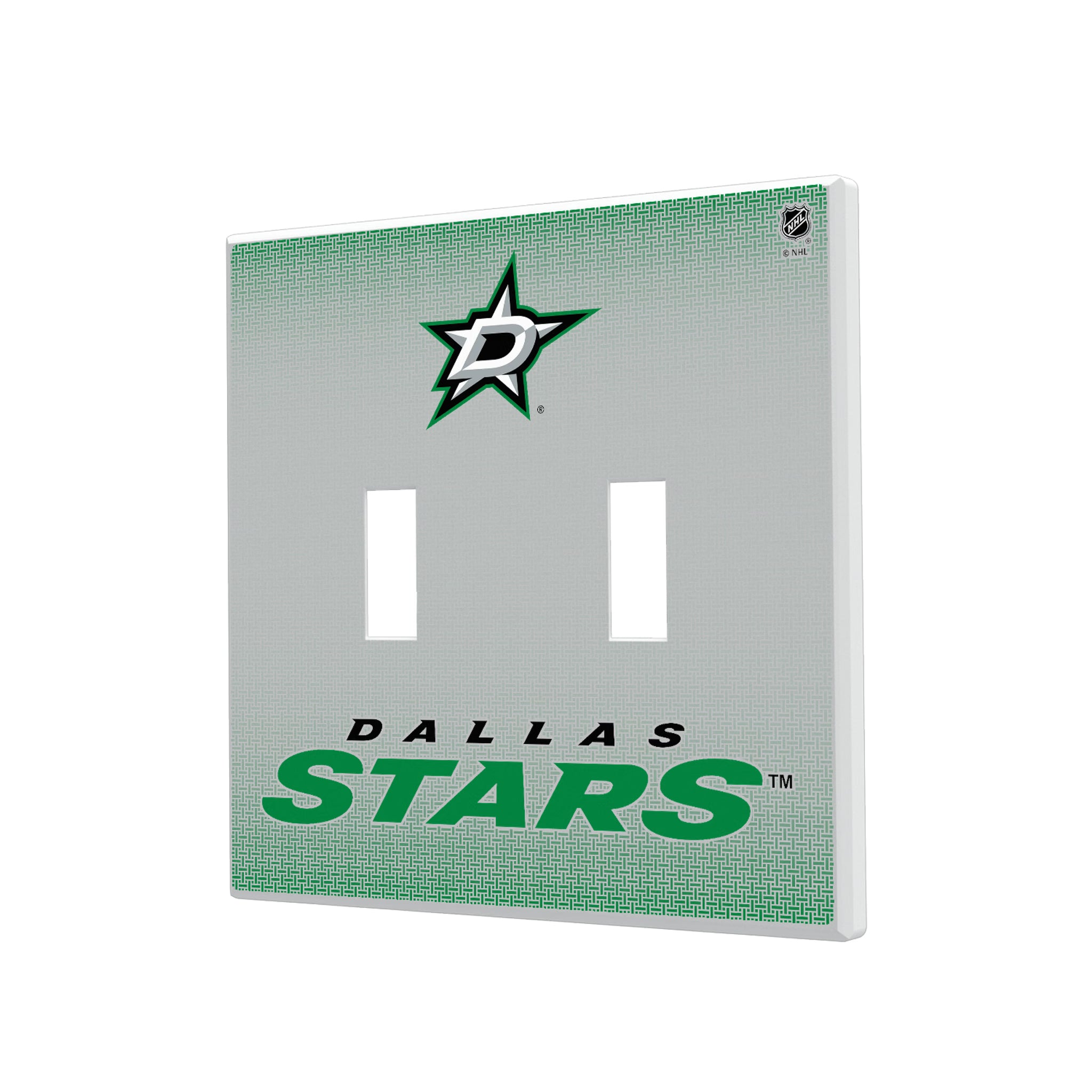 Dallas Stars Linen Hidden-Screw Light Switch Plate#Style_Double Toggle