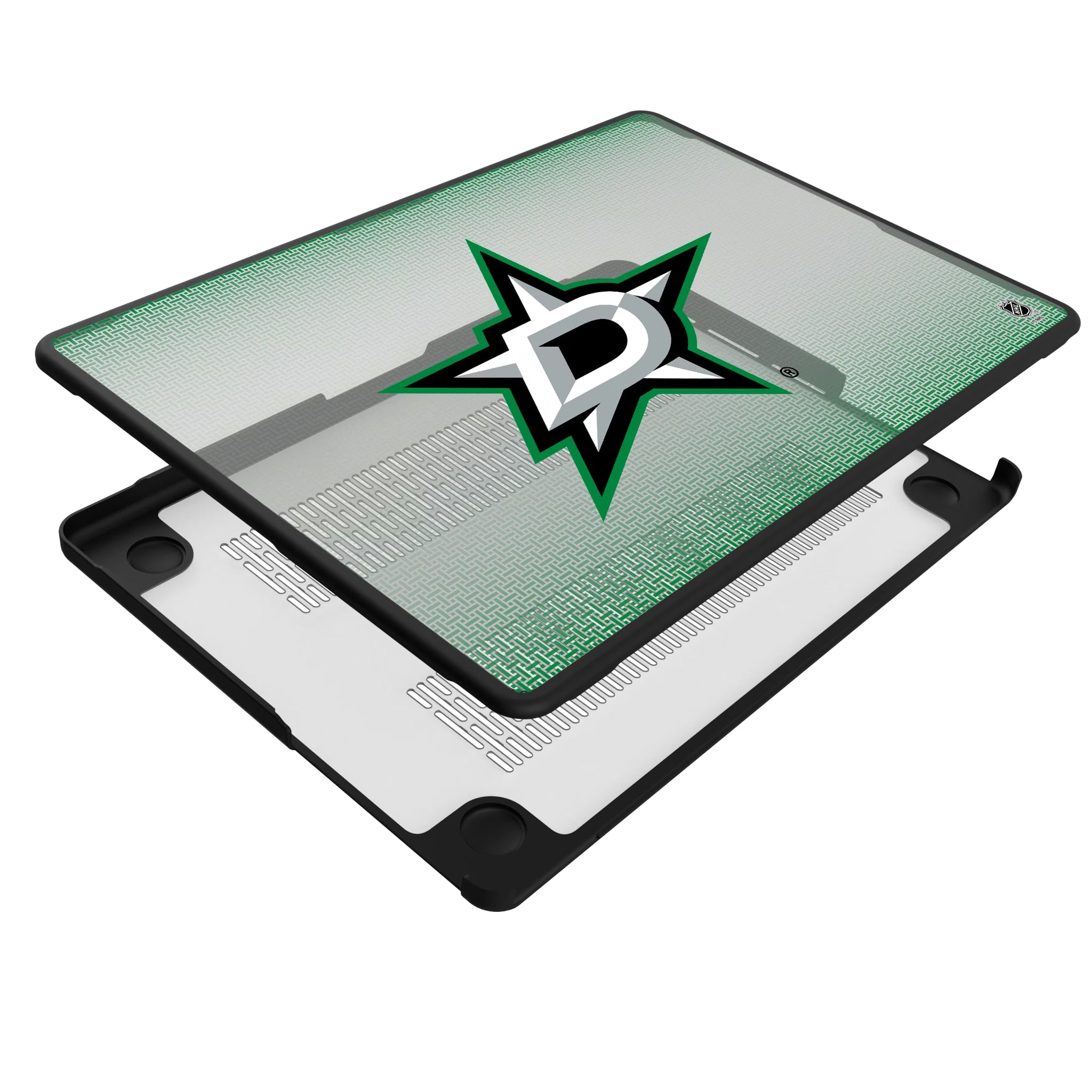 Dallas Stars Linen MacBook Laptop Case for Apple MacBook - Isometric View#Device_MacBook Pro (14-inch, 2021) / MacBook Pro (14-inch, 2023) / MacBook Pro (14-inch, 2024)