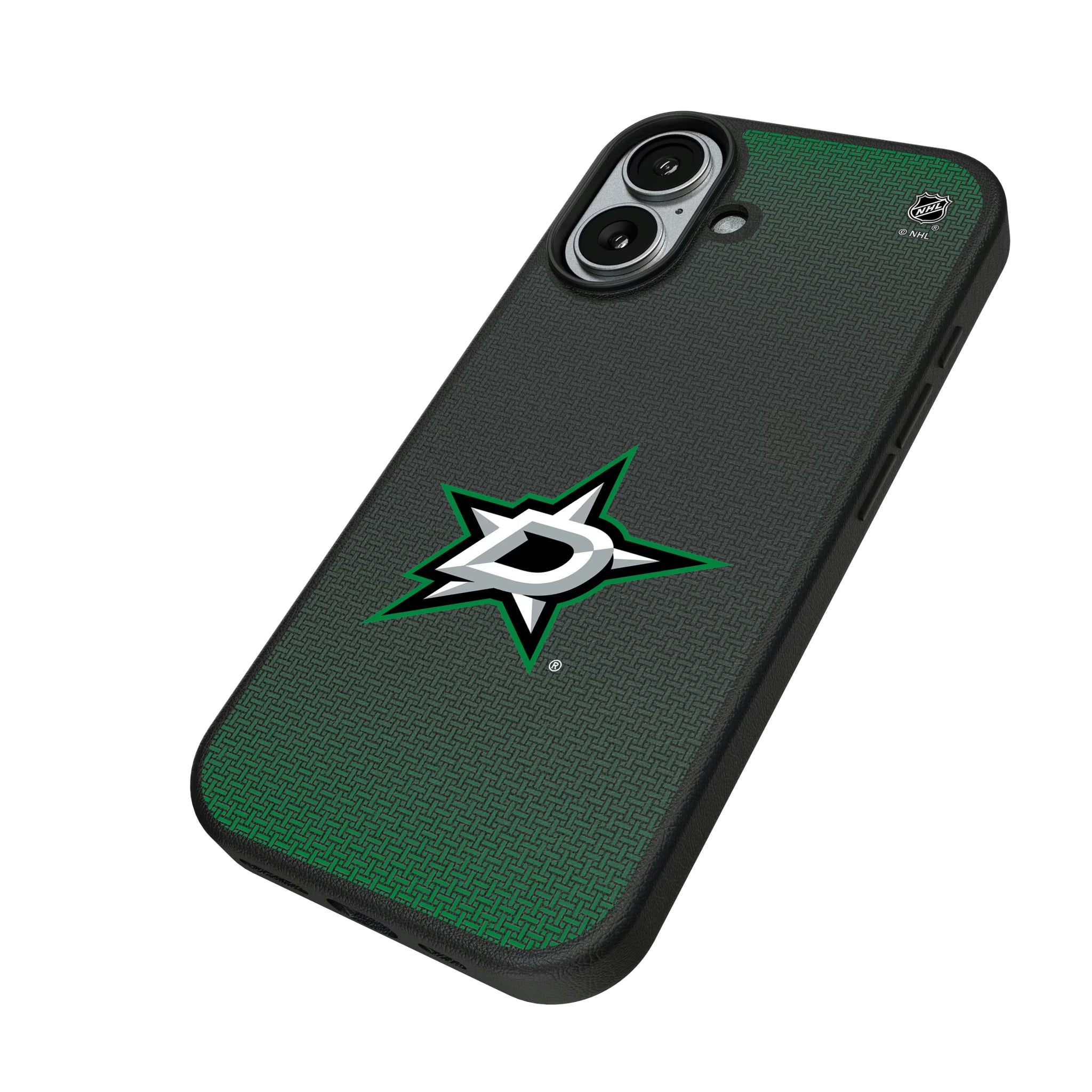 Dallas Stars Linen iPhone MagSafe Compatible Phone Case for Apple iPhone - Isometric View#Device_iPhone 17