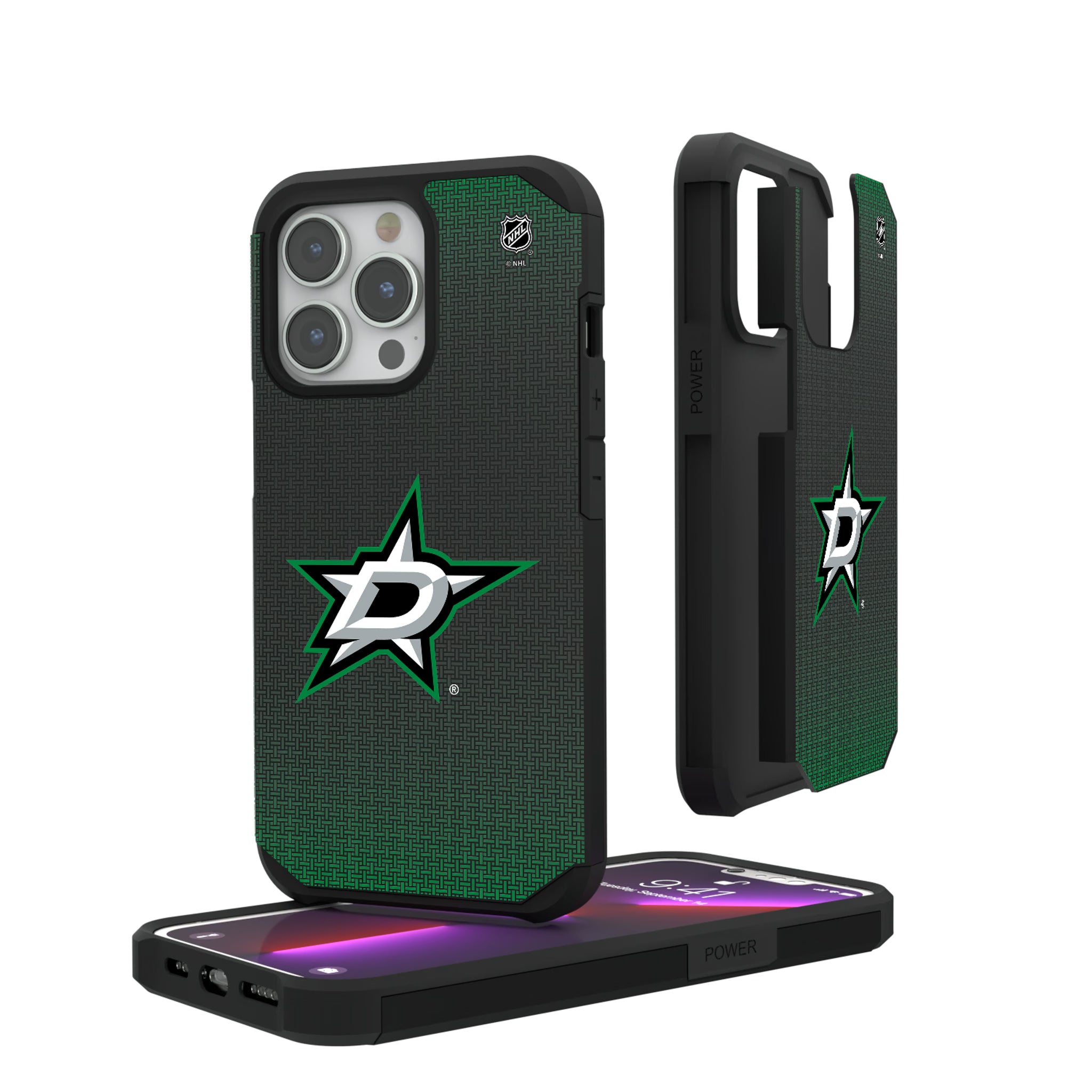 Dallas Stars Linen iPhone Rugged Phone Case for Apple iPhone#Device_iPhone 13 Pro