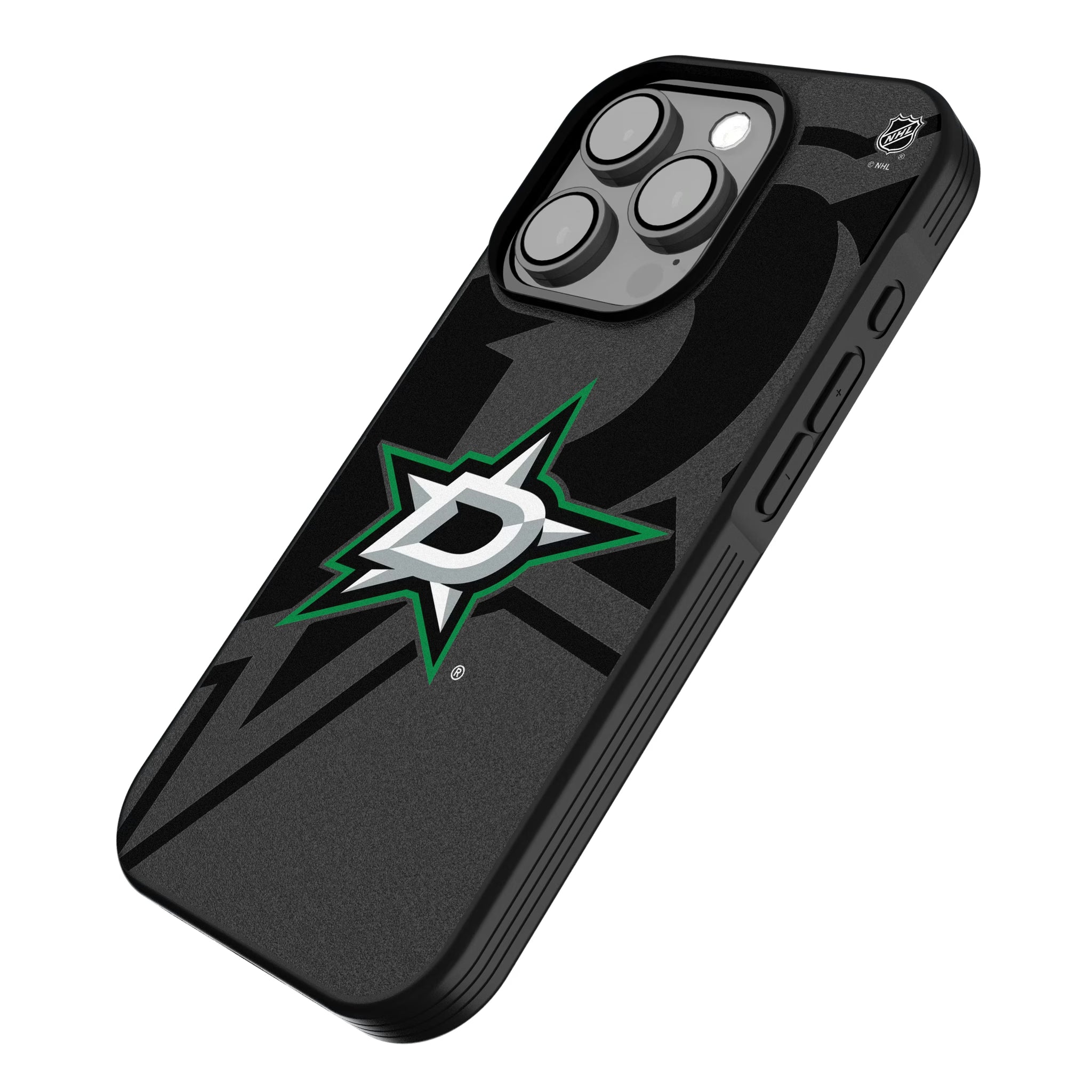 Dallas Stars Monocolor Tilt iPhone Bump Phone Case for Apple iPhone - Isometric View