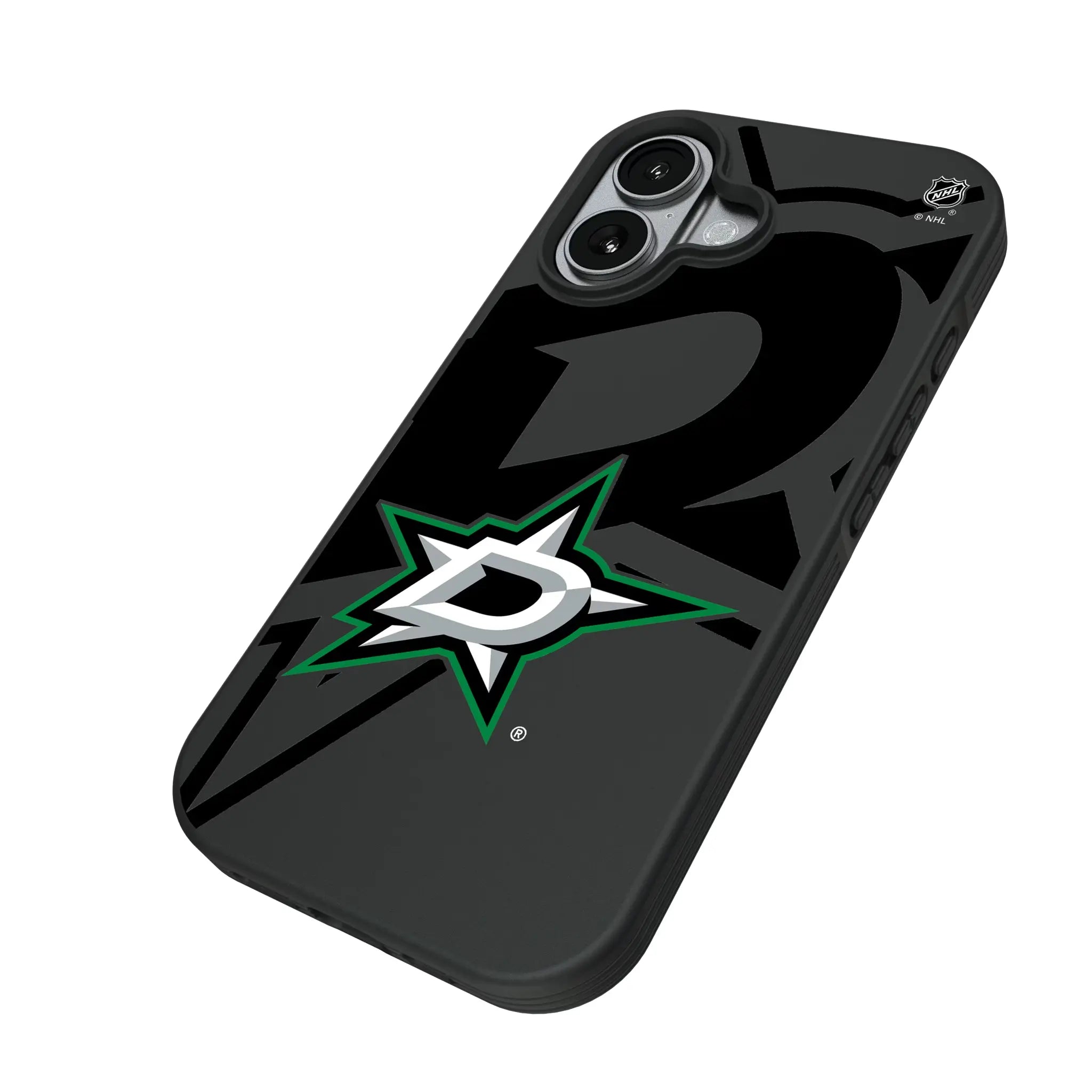 Dallas Stars Monocolor Tilt iPhone Bump Phone Case for Apple iPhone - Isometric View#Device_iPhone 17