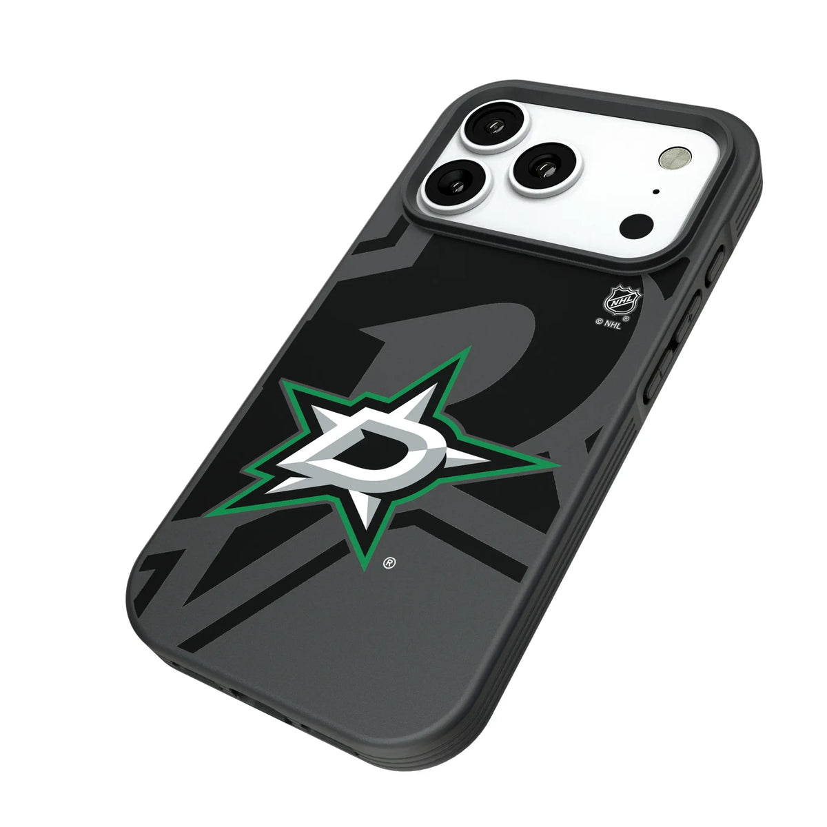 Dallas Stars Monocolor Tilt iPhone Bump Phone Case for Apple iPhone - Isometric View#Device_iPhone 18 Pro