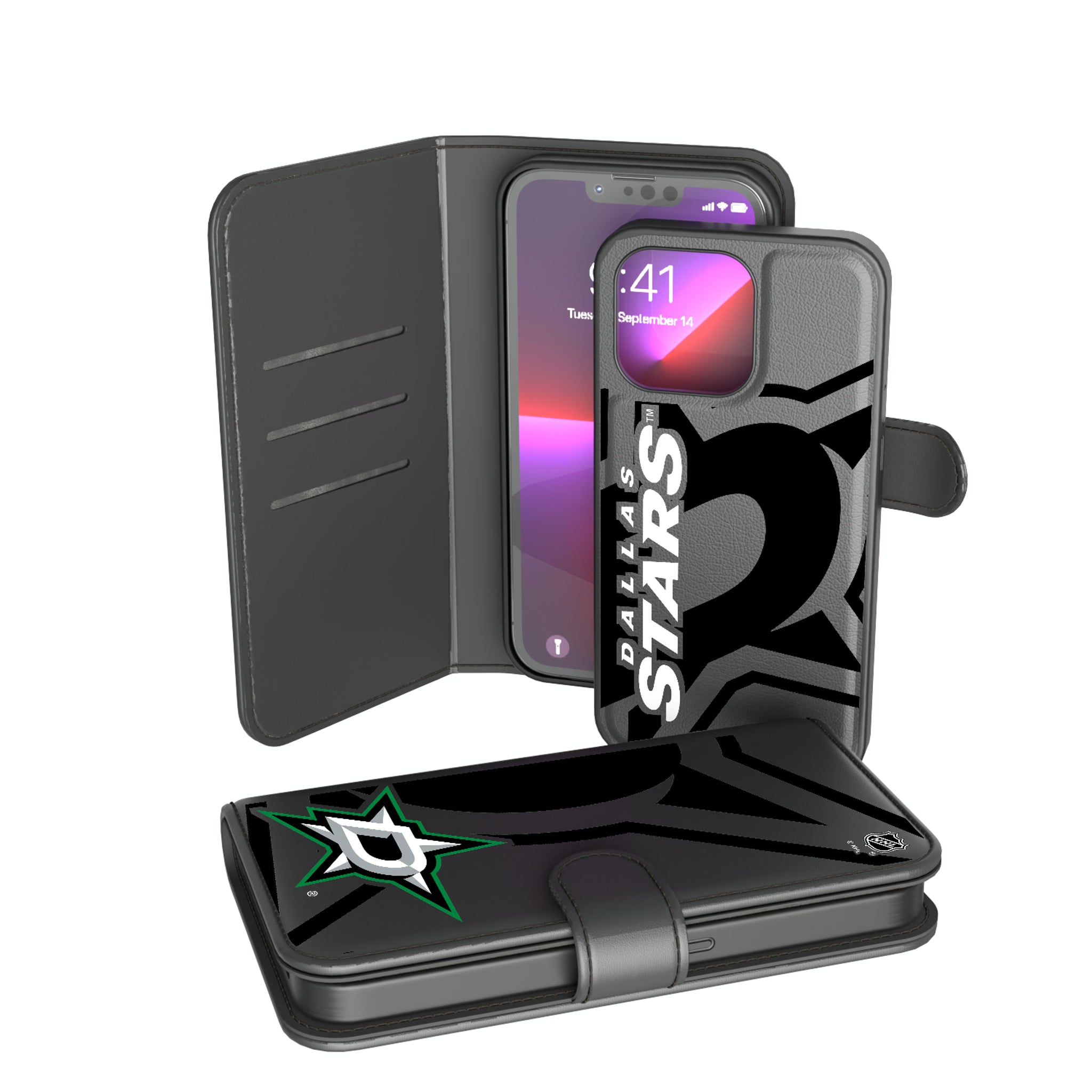Dallas Stars Monocolor Tilt iPhone Wallet Phone Case for Apple iPhone