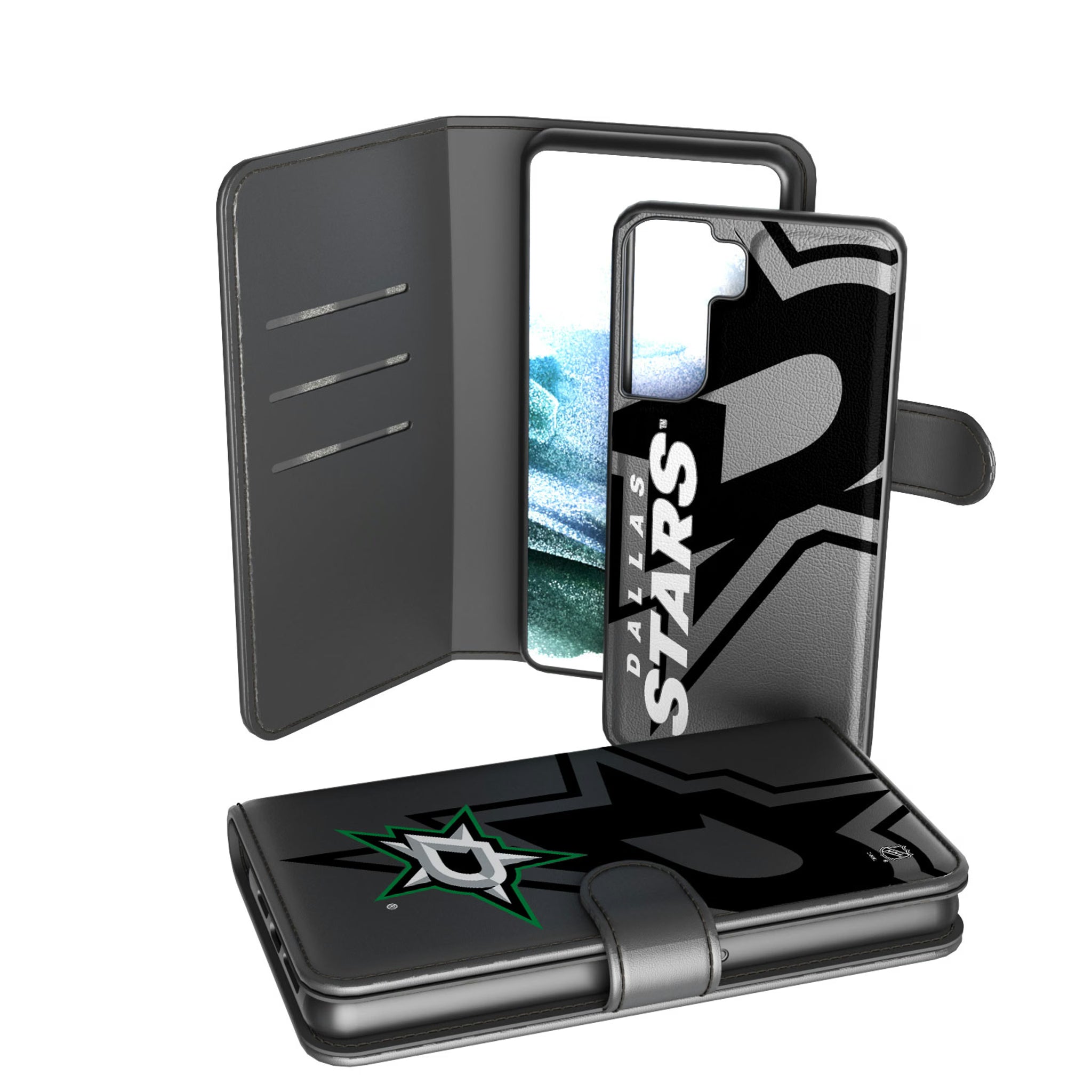 Dallas Stars Monocolor Tilt Galaxy Wallet Phone Case for Samsung Galaxy