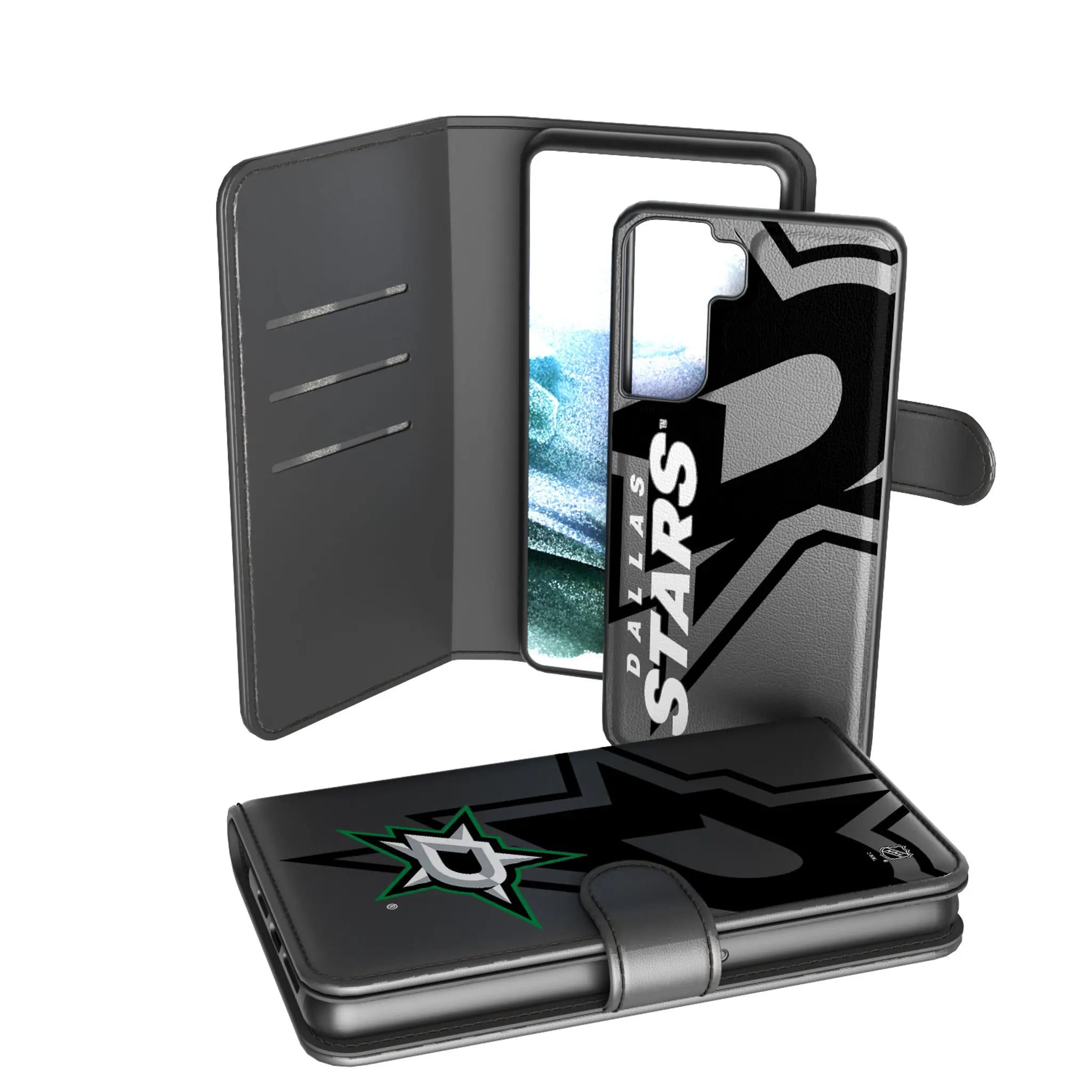 Dallas Stars Monocolor Tilt Galaxy Wallet Phone Case for Samsung Galaxy