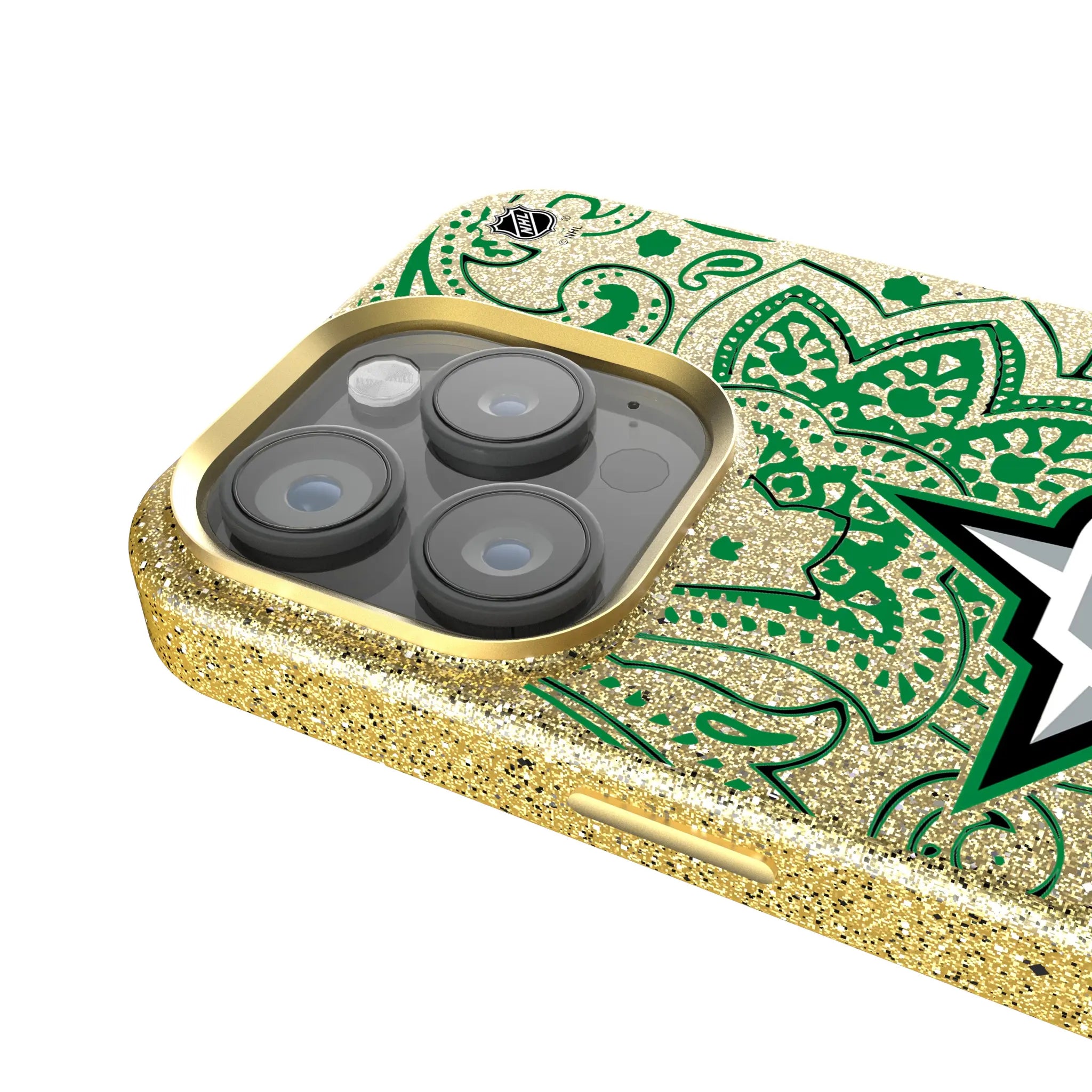 Dallas Stars Paisley iPhone Bling Phone Case for Apple iPhone - Detail