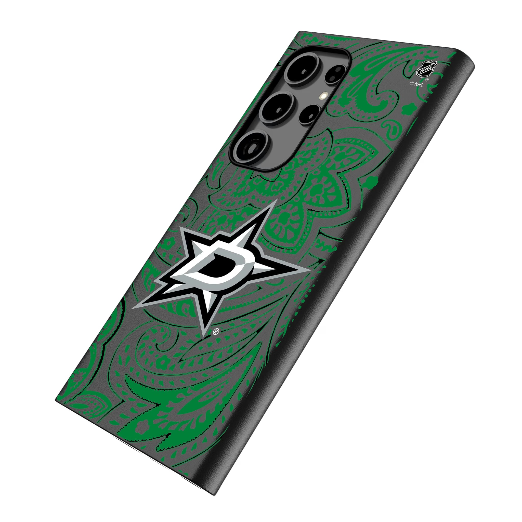 Dallas Stars Paisley Galaxy MagSafe Compatible Phone Case for Samsung Galaxy - Isometric View