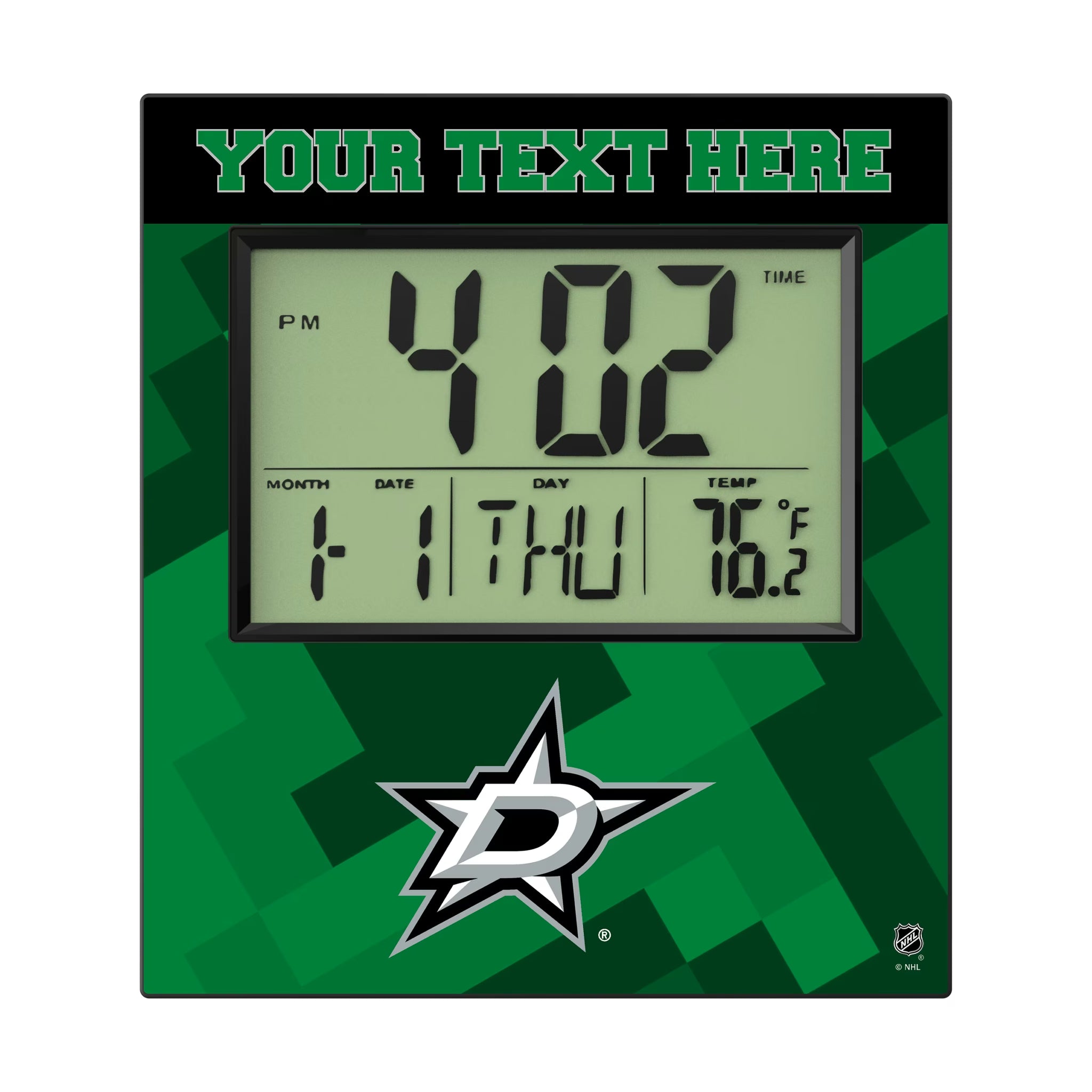 Dallas Stars Personalized Color Block Wall Clock