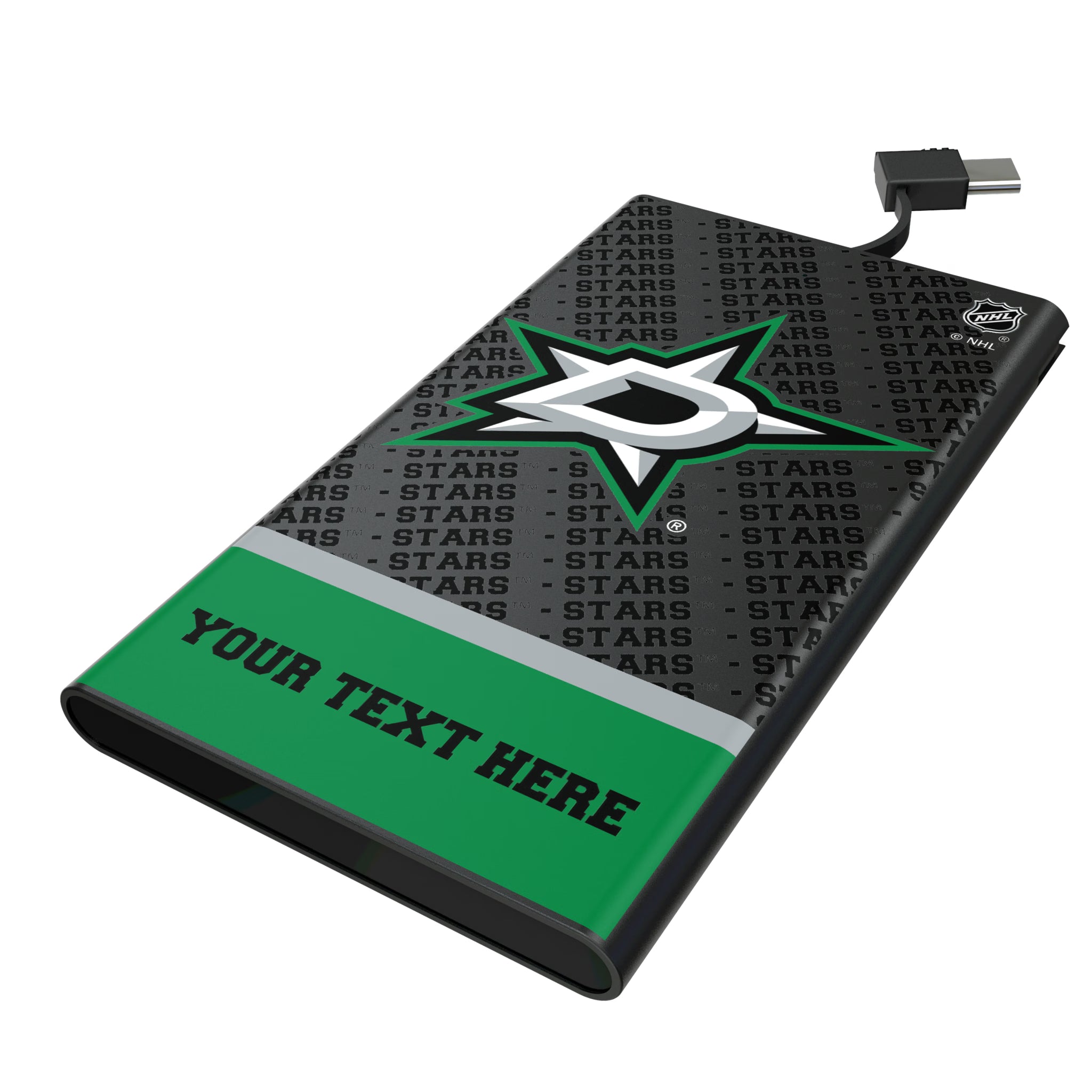 Dallas Stars Personalized EndZone Plus 5000mAh Flat Powerbank