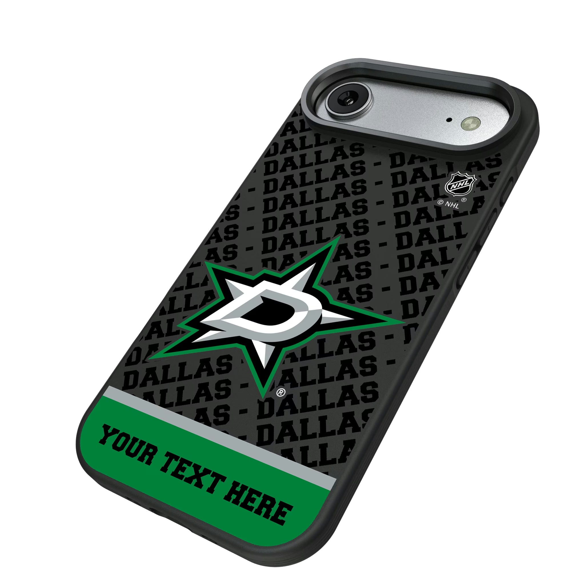 Dallas Stars Personalized EndZone Plus iPhone Bump Phone Case for Apple iPhone - Isometric View#Device_iPhone Air