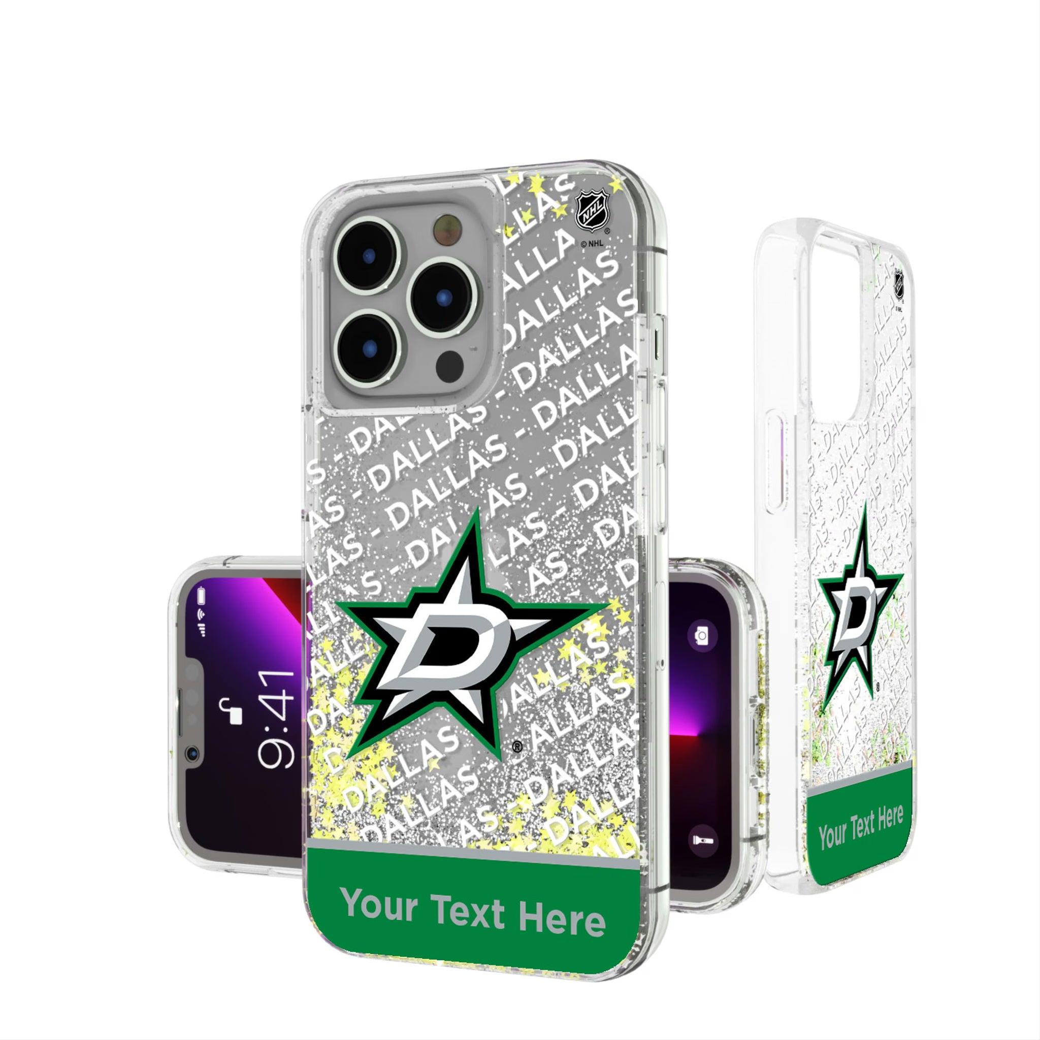 Dallas Stars Personalized EndZone Plus iPhone Glitter Phone Case for Apple iPhone
