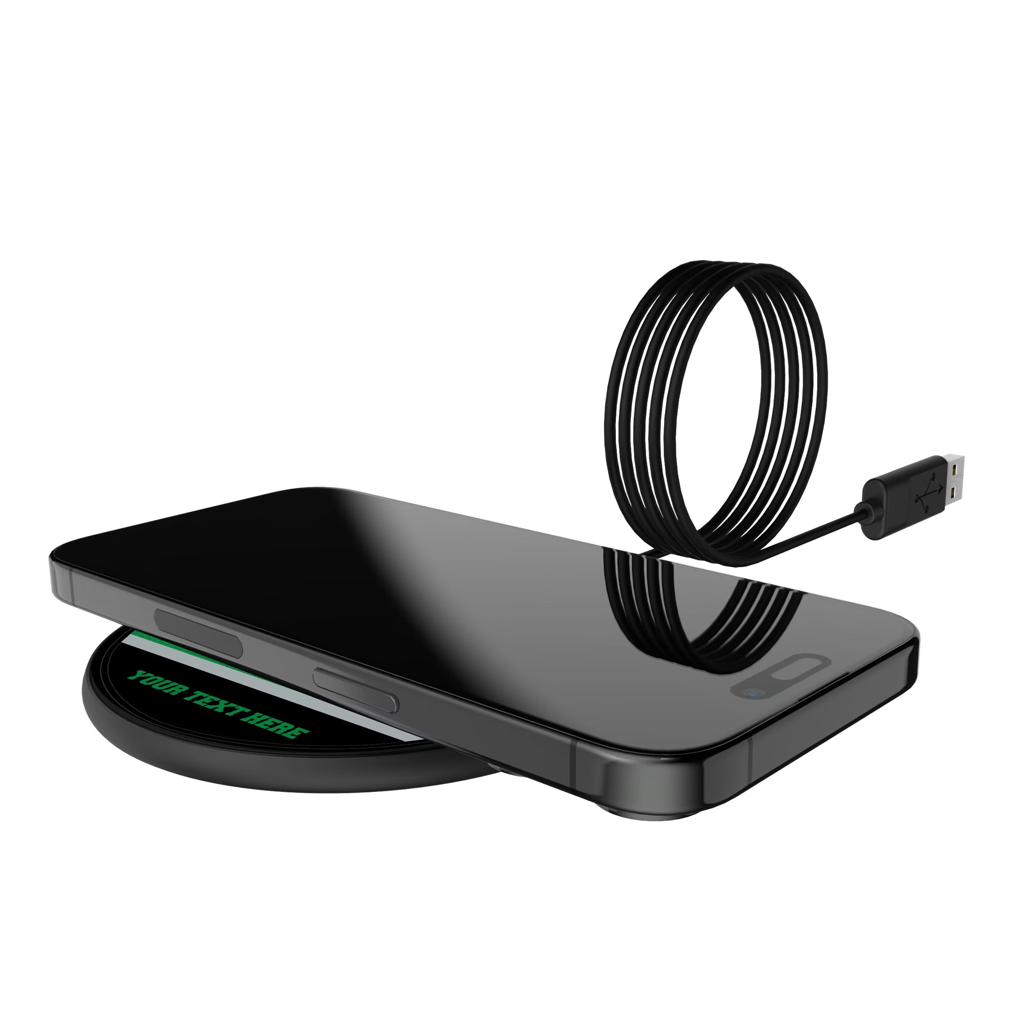 Dallas Stars Personalized Endzone Solid 15-Watt Wireless Charger - Lifestyle