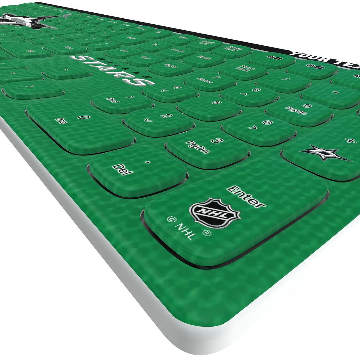 Dallas Stars Personalized Endzone Solid KKB605 Curved Wireless Keyboard - Detail