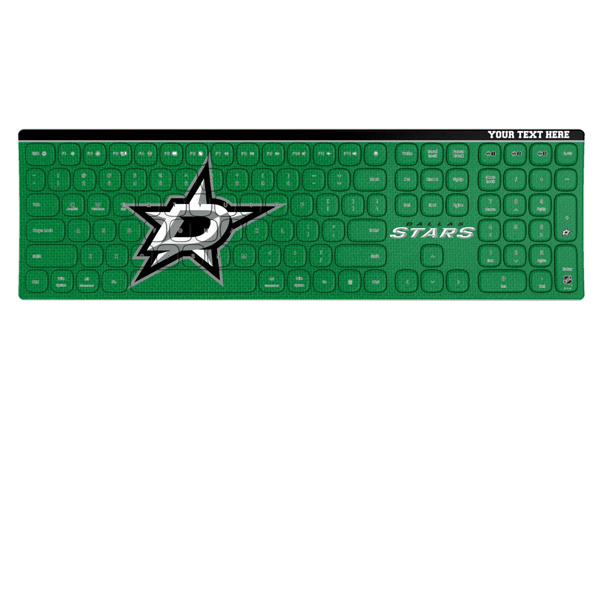 Dallas Stars Personalized Endzone Solid KKB605 Curved Wireless Keyboard