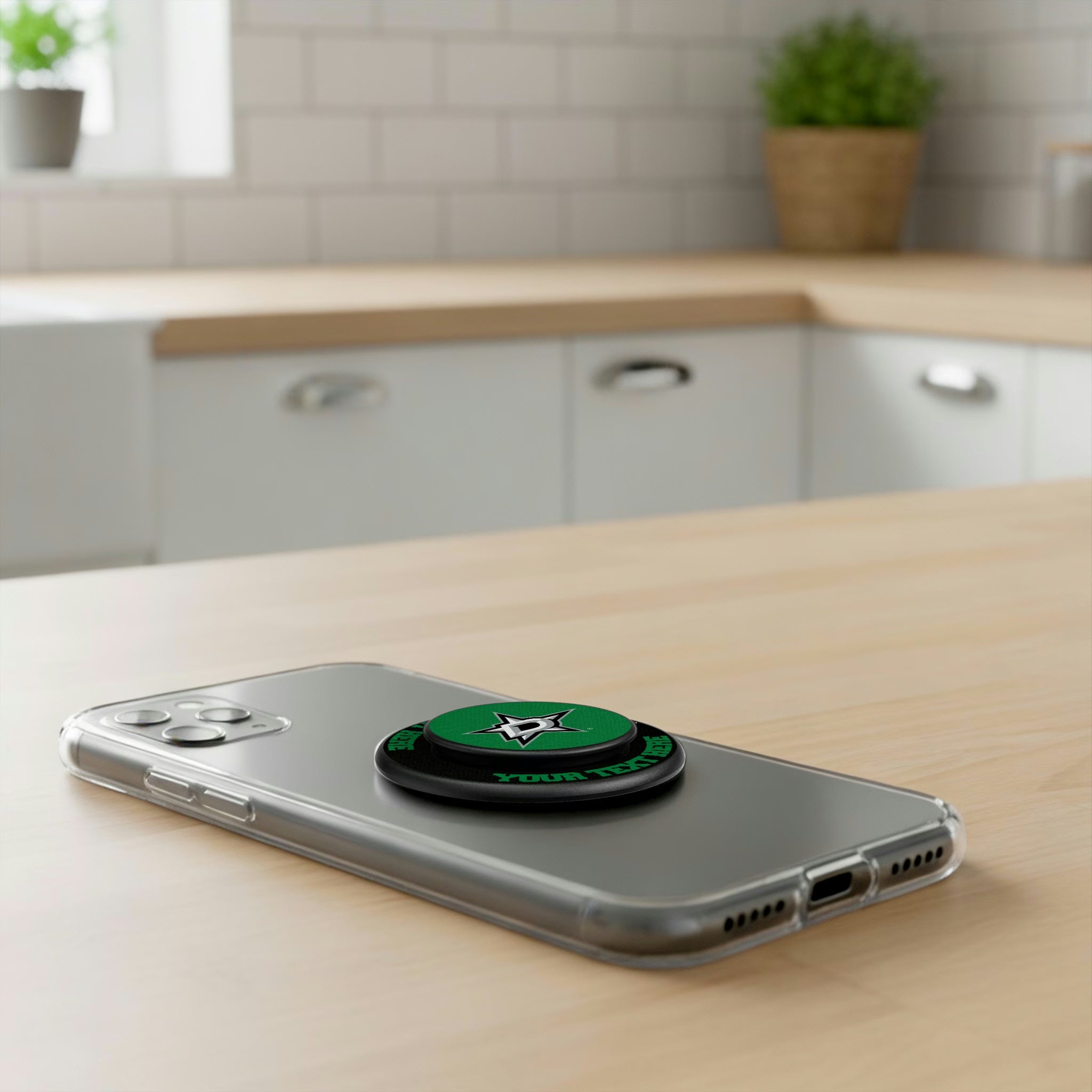 Dallas Stars Personalized Endzone Solid Popsockets Round Magnetic - Lifestyle
