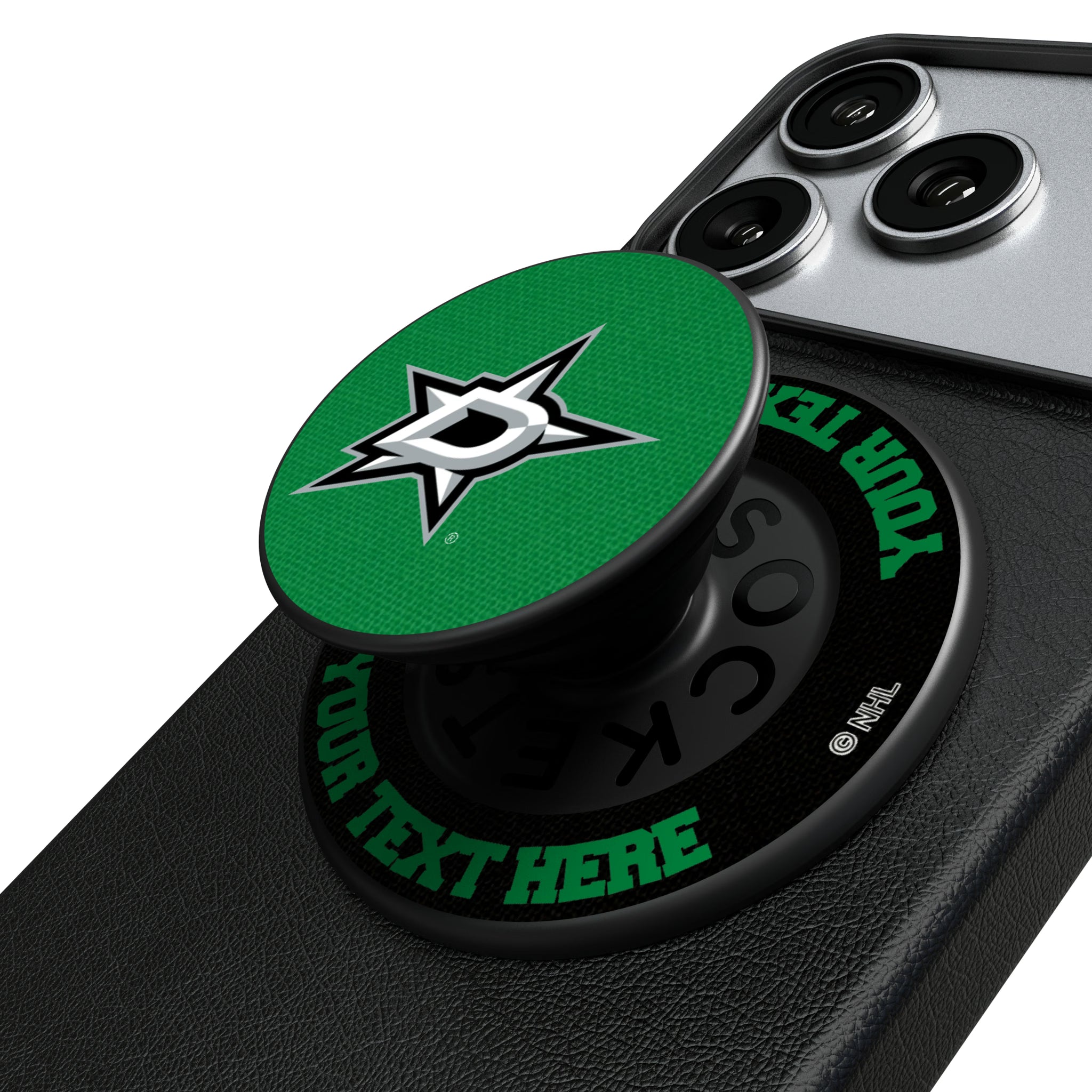 Dallas Stars Personalized Endzone Solid Popsockets Round Magnetic