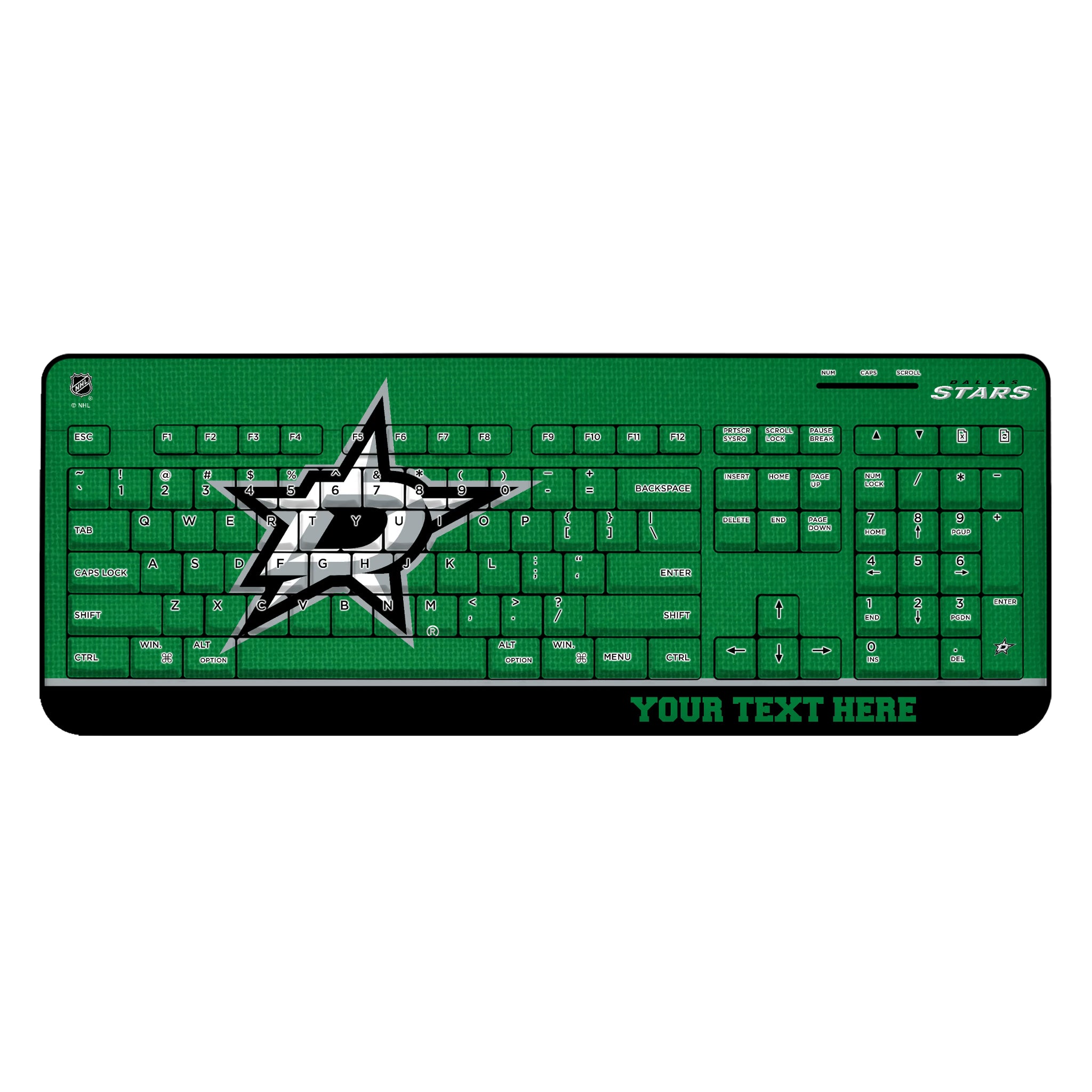 Dallas Stars Personalized Endzone Solid Wireless USB Keyboard