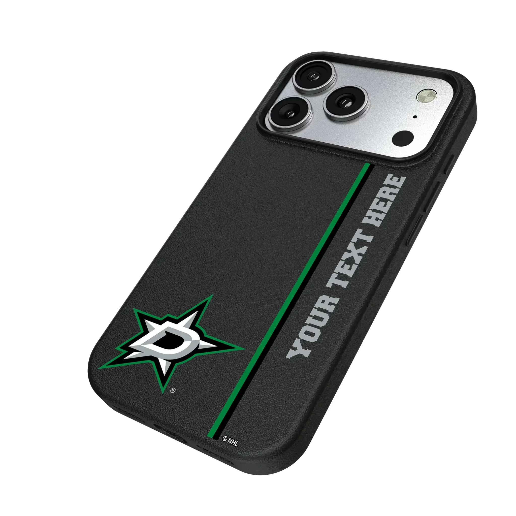 Dallas Stars Personalized Sidebard iPhone MagSafe Compatible Phone Case for Apple iPhone - Isometric View#Device_iPhone 17 Pro