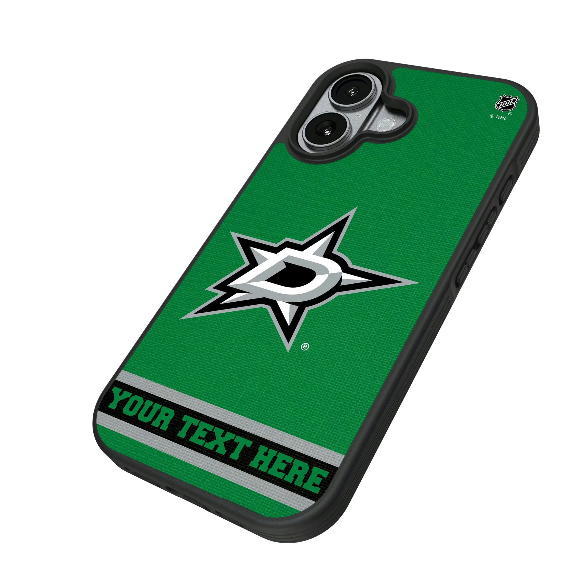 Dallas Stars Personalized Stripe iPhone Bump Phone Case for Apple iPhone - Isometric View#Device_iPhone 17