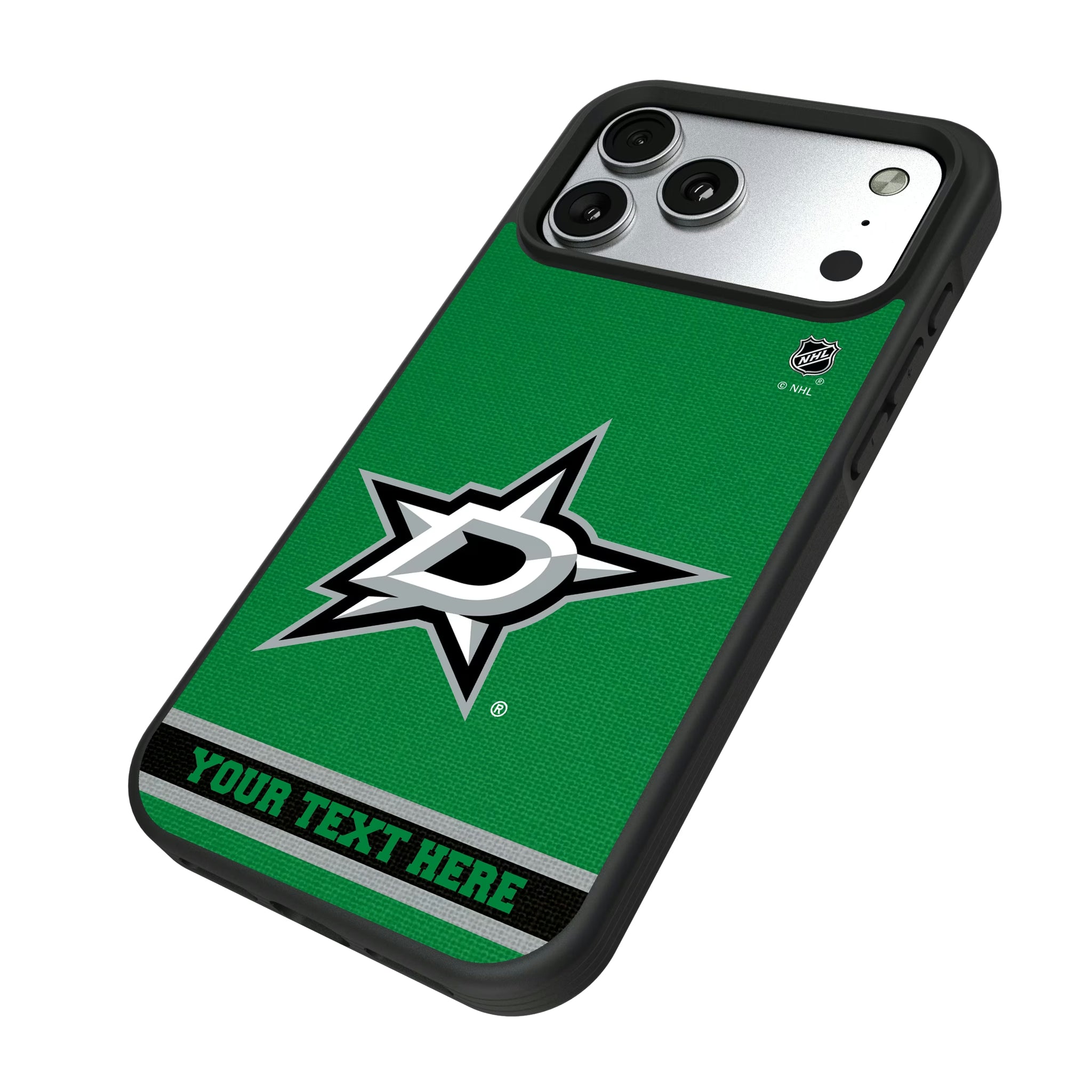 Dallas Stars Personalized Stripe iPhone Bump Phone Case for Apple iPhone - Isometric View#Device_iPhone 17 Pro Max
