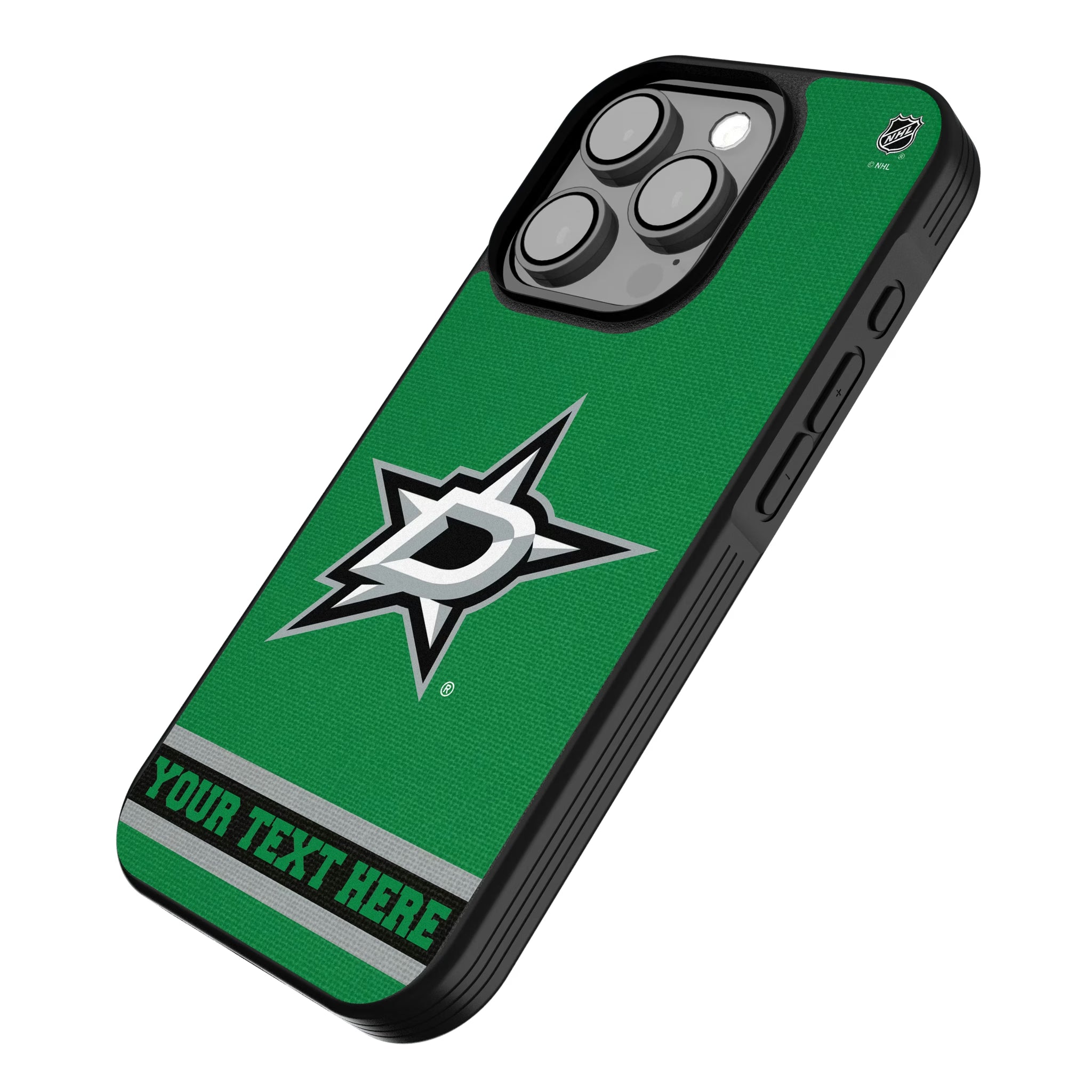 Dallas Stars Personalized Stripe iPhone Bump Phone Case for Apple iPhone - Isometric View