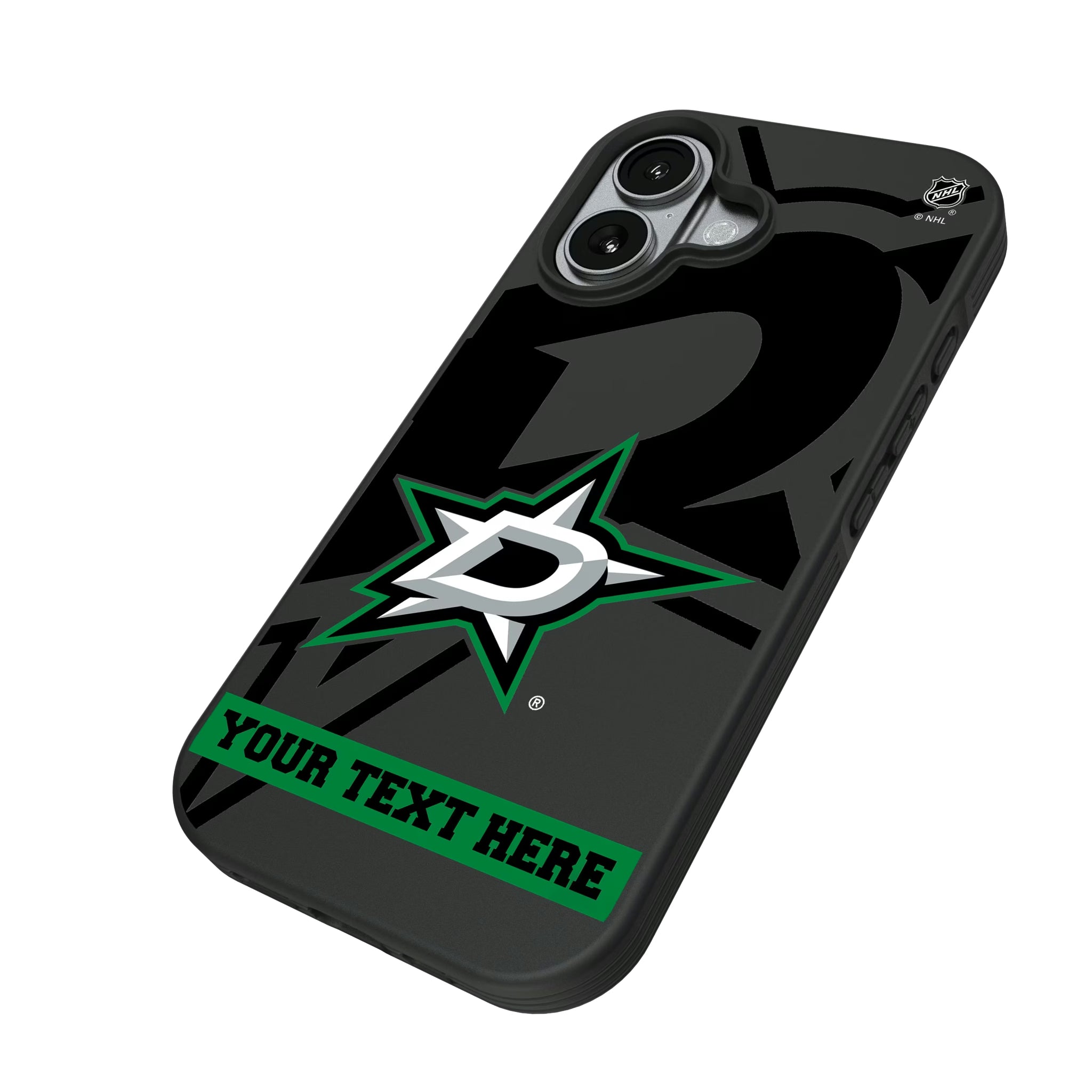 Dallas Stars Personalized Tilt iPhone Bump Phone Case for Apple iPhone - Isometric View#Device_iPhone 17