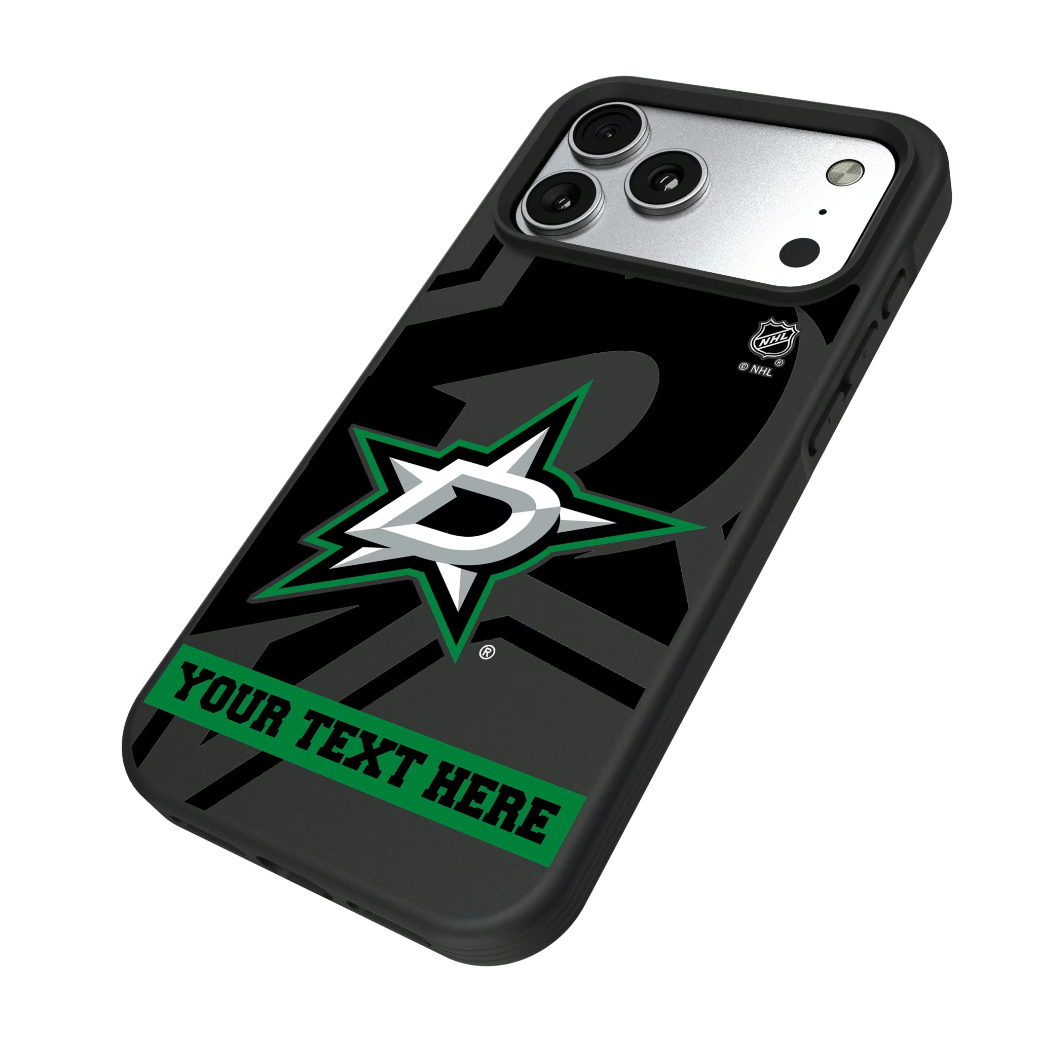 Dallas Stars Personalized Tilt iPhone Bump Phone Case for Apple iPhone - Isometric View#Device_iPhone 17 Pro Max